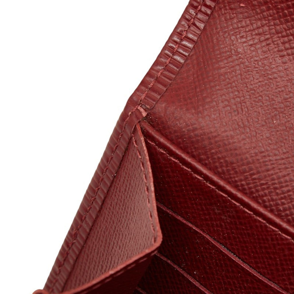 Louis Vuitton Red Color Cuir Ombre Leather Wallet (Bi-Fold) (Pre-Owned)