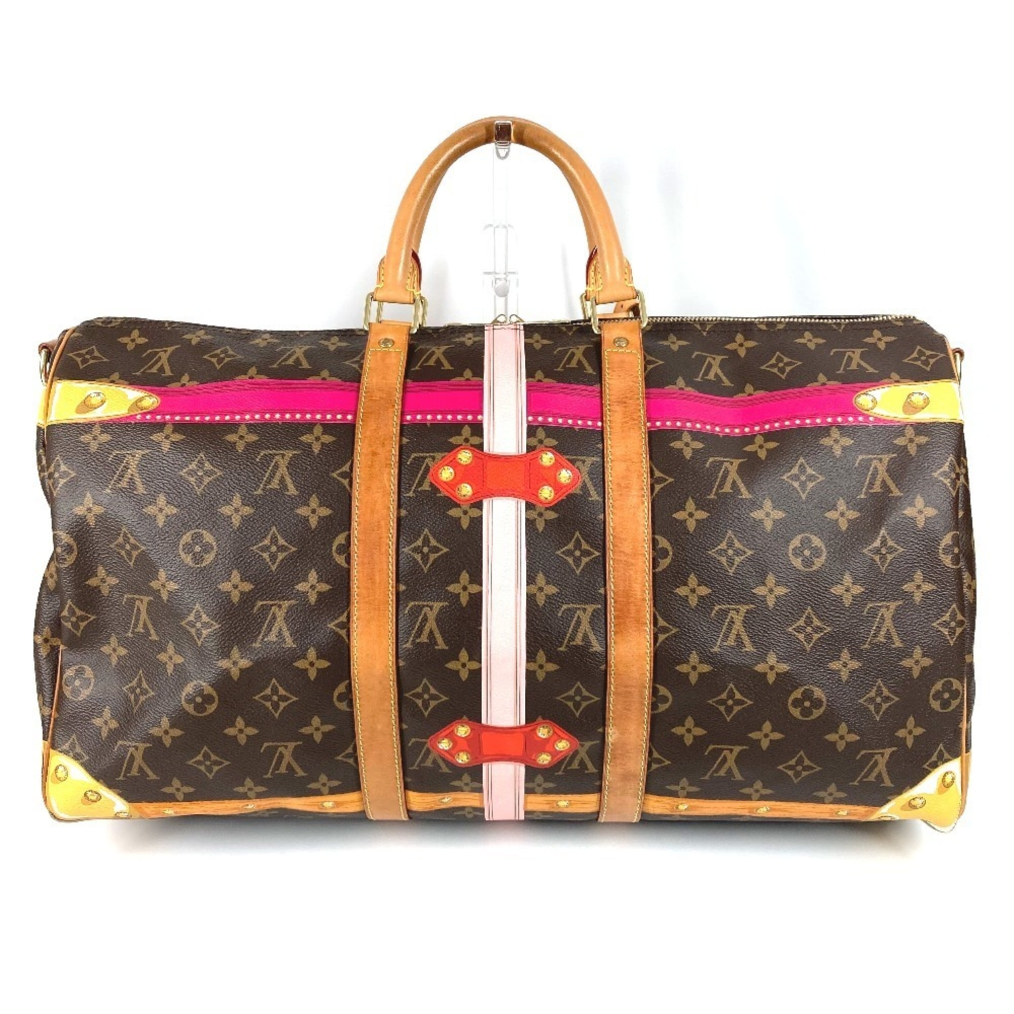 Louis Vuitton Monogram Brown Pink Monogram Boston Bag Shoulder Bag (Pre-Owned)