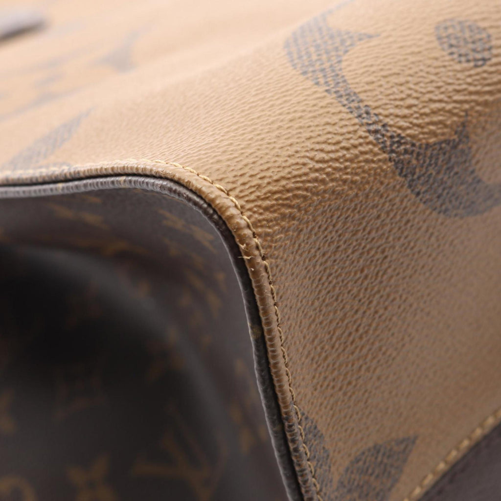 Louis Vuitton Beige Brown Monogram Coated Canvas Tote Bag (Pre-Owned)