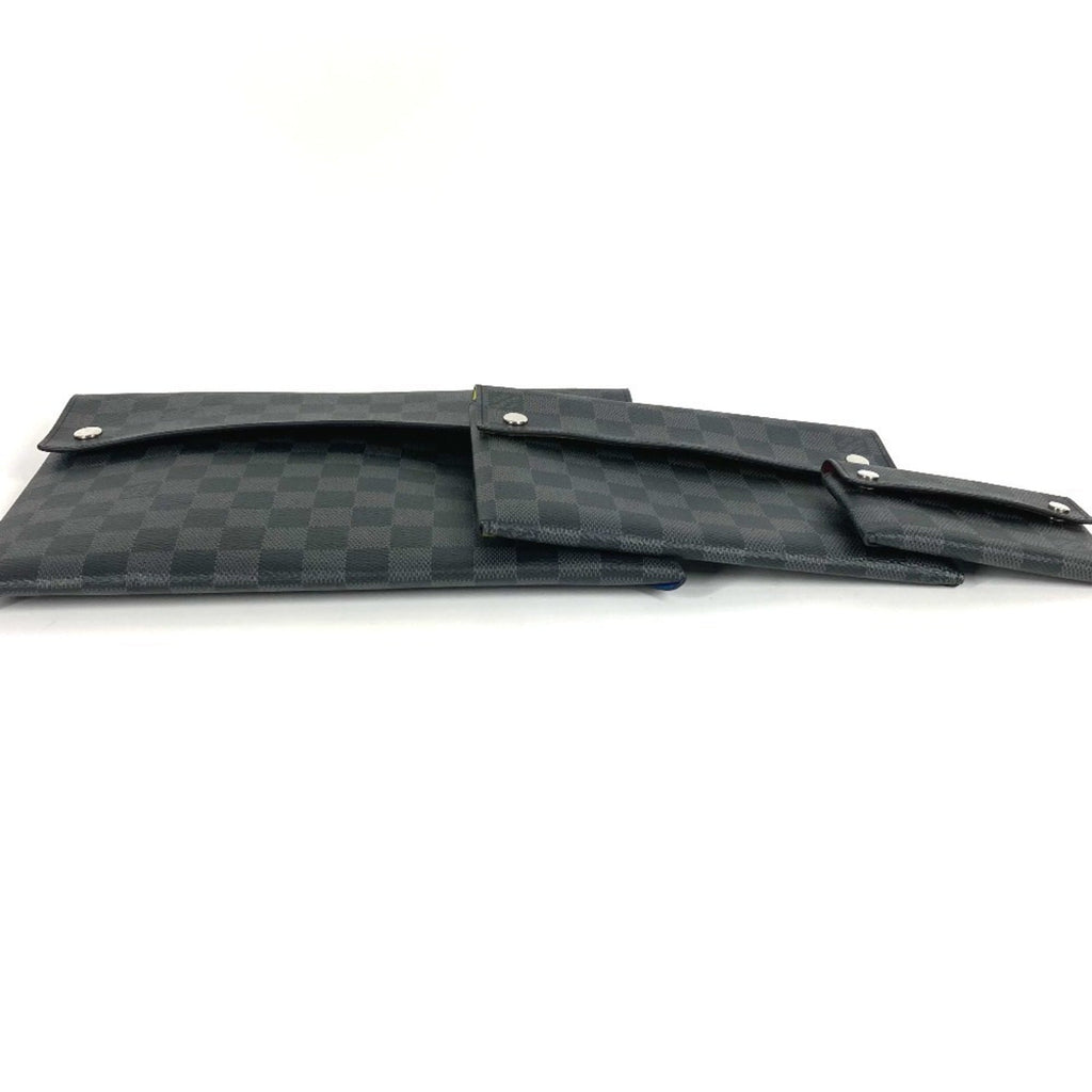 Louis Vuitton Black Blue Damier Graphite Clutch Bag Pouch (Pre-Owned)