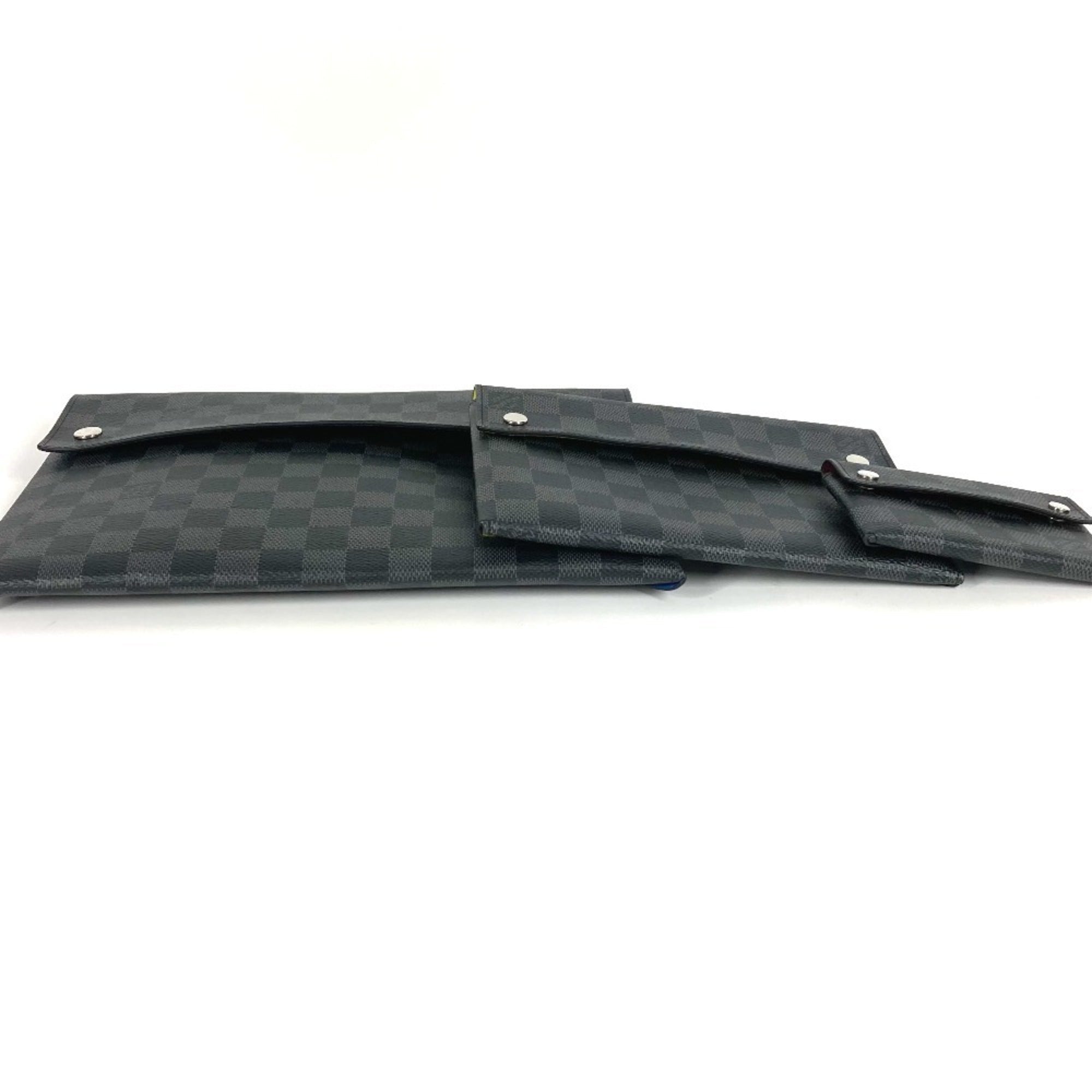 Louis Vuitton Black Blue Damier Graphite Clutch Bag Pouch (Pre-Owned)