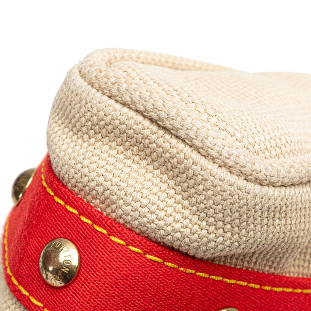 Louis Vuitton Antigua Beige Red Color Canvas Handbag (Pre-Owned)
