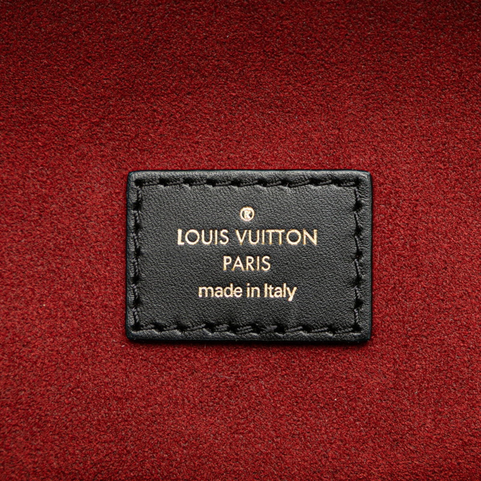 Louis Vuitton Beige Black Monogram Leather Shoulder Bag Vanity Bag (Pre-Owned)