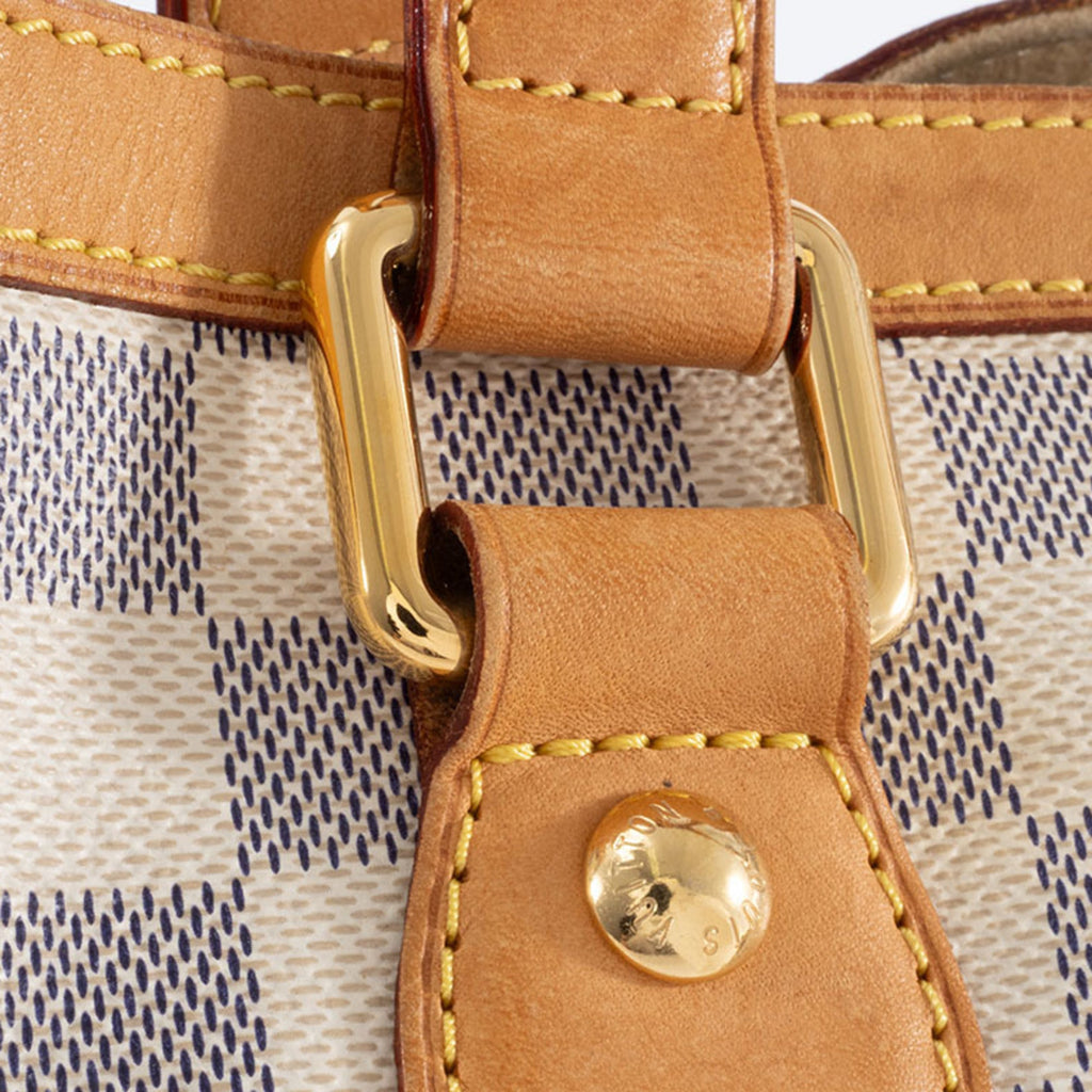 Louis Vuitton Beige Ivory White Canvas Damier Azur Handbag (Pre-Owned)