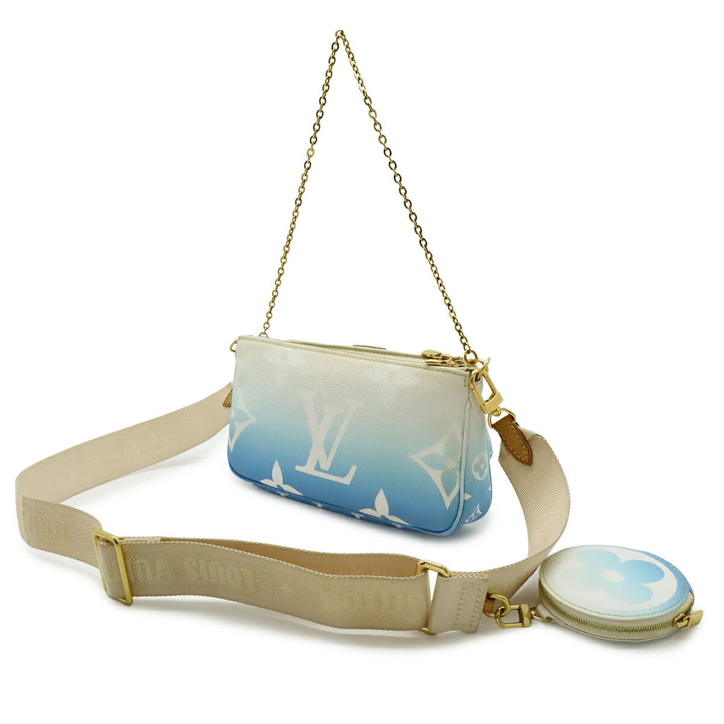 Louis Vuitton Blue Monogram Canvas Pochette Pouch Shoulder Bag (Pre-Owned)