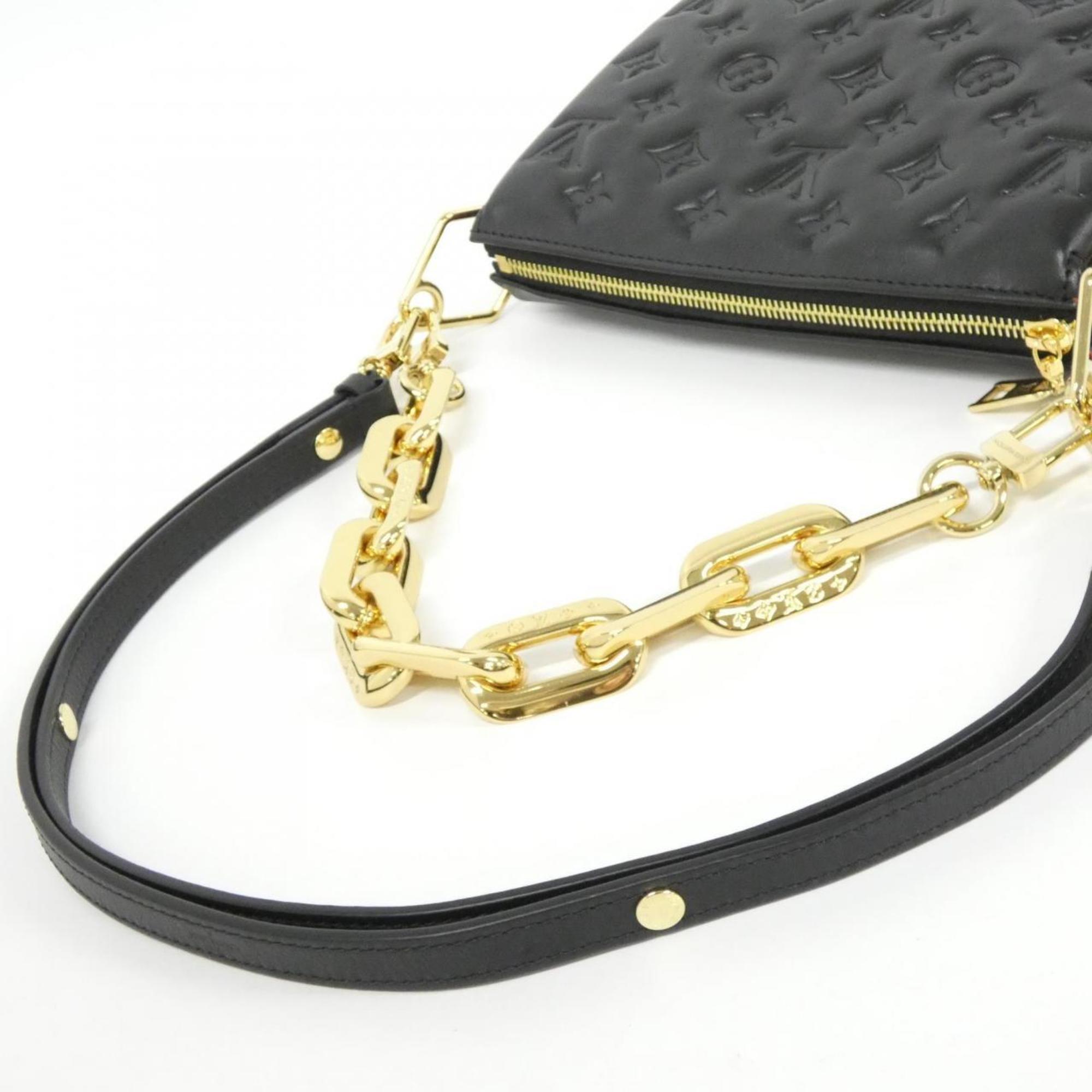 Louis Vuitton Black Leather Shoulder Bag (Pre-Owned)