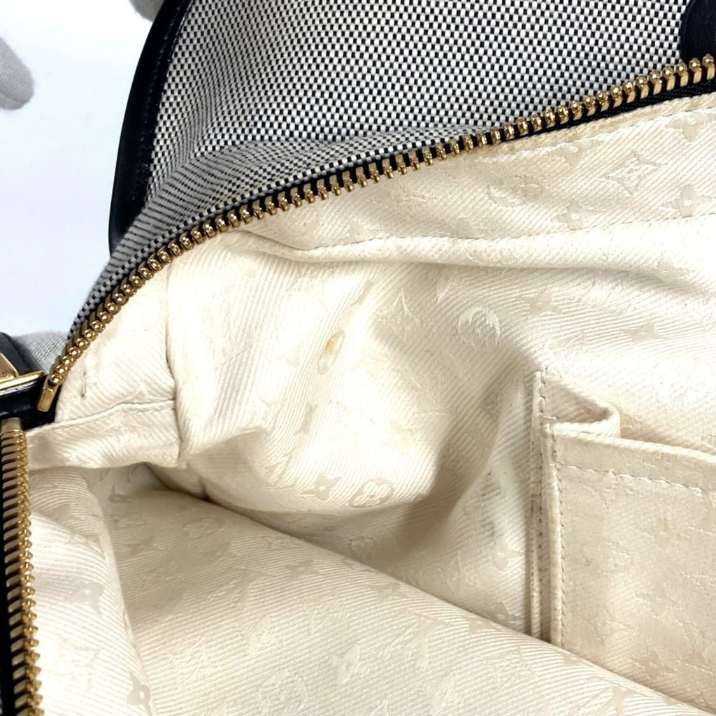 Louis Vuitton Black Galle Yellow Leather Canvas Boston Bag Shoulder Bag Tote Bag (Pre-Owned)