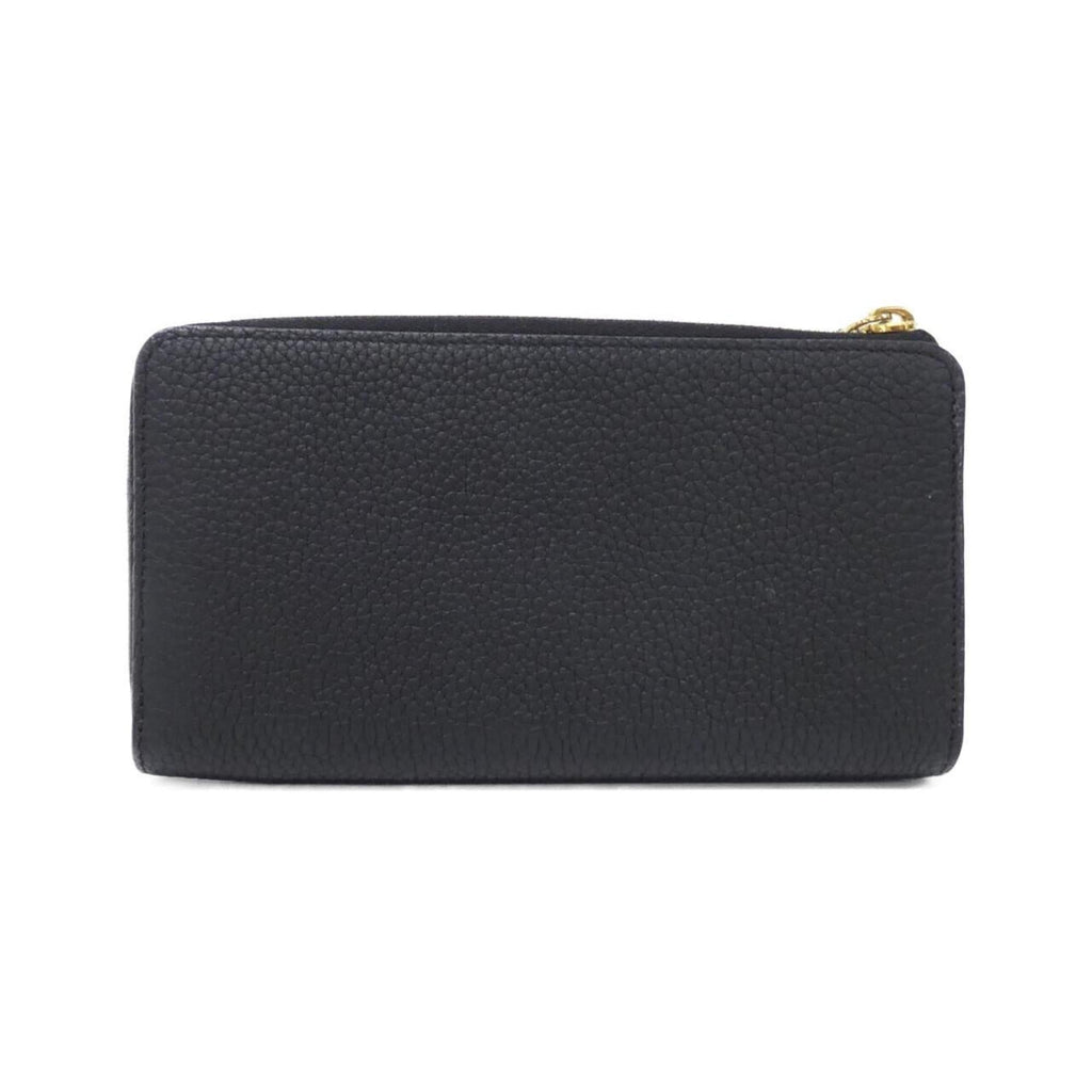 Louis Vuitton Black Leather Long Wallet (Bi-Fold) (Pre-Owned)