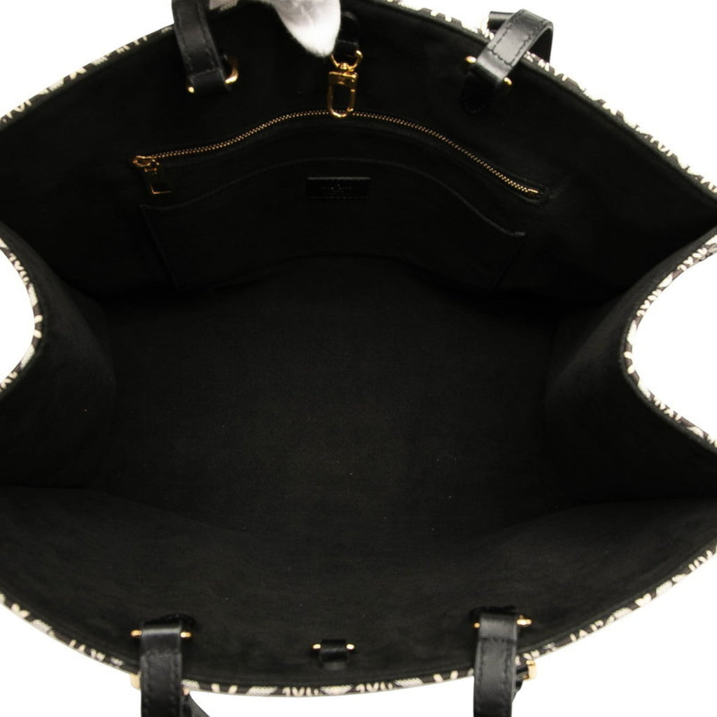 Louis Vuitton Black White Canvas Leather Handbag Tote Bag (Pre-Owned)