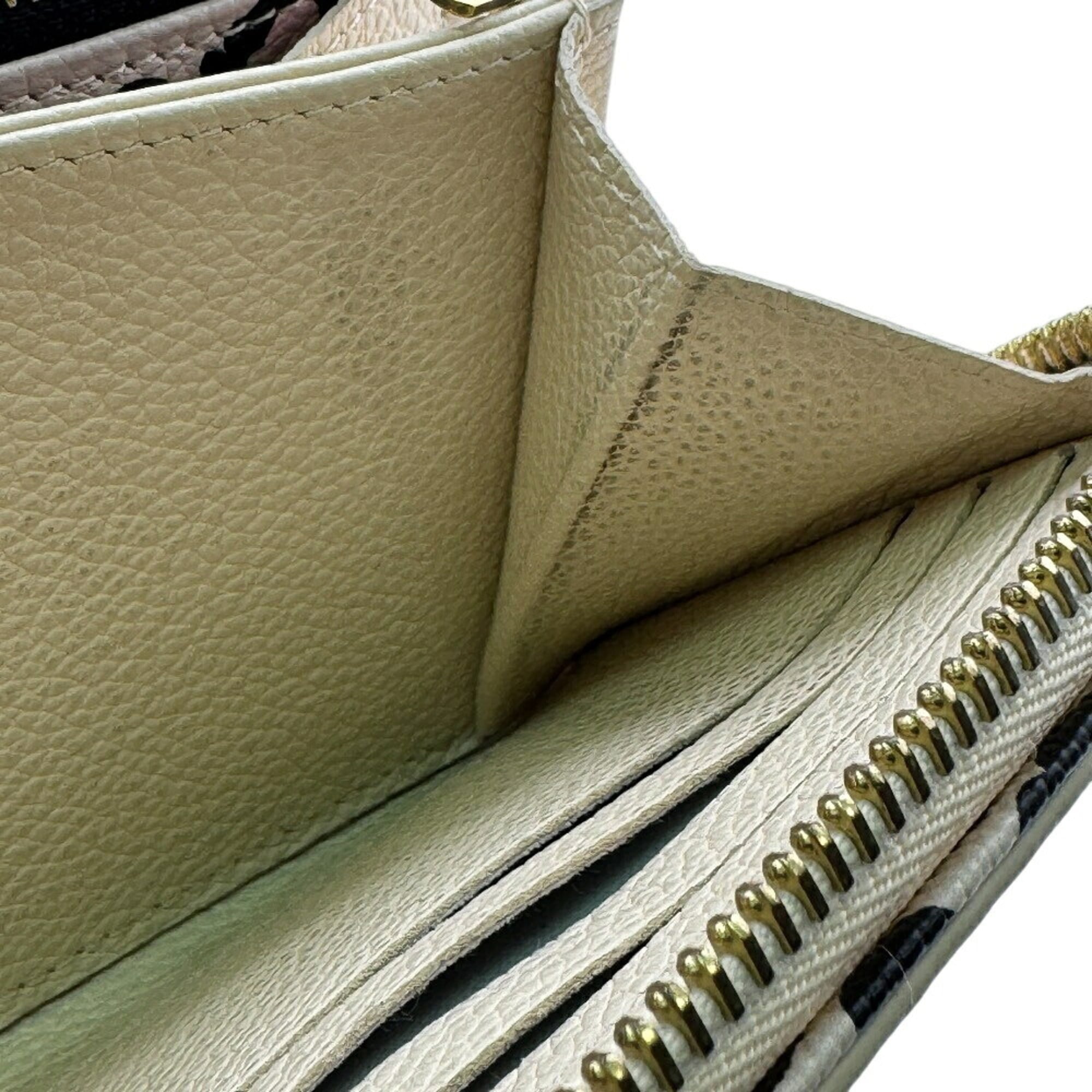 Louis Vuitton Beige Leather Long Wallet (Bi-Fold) (Pre-Owned)