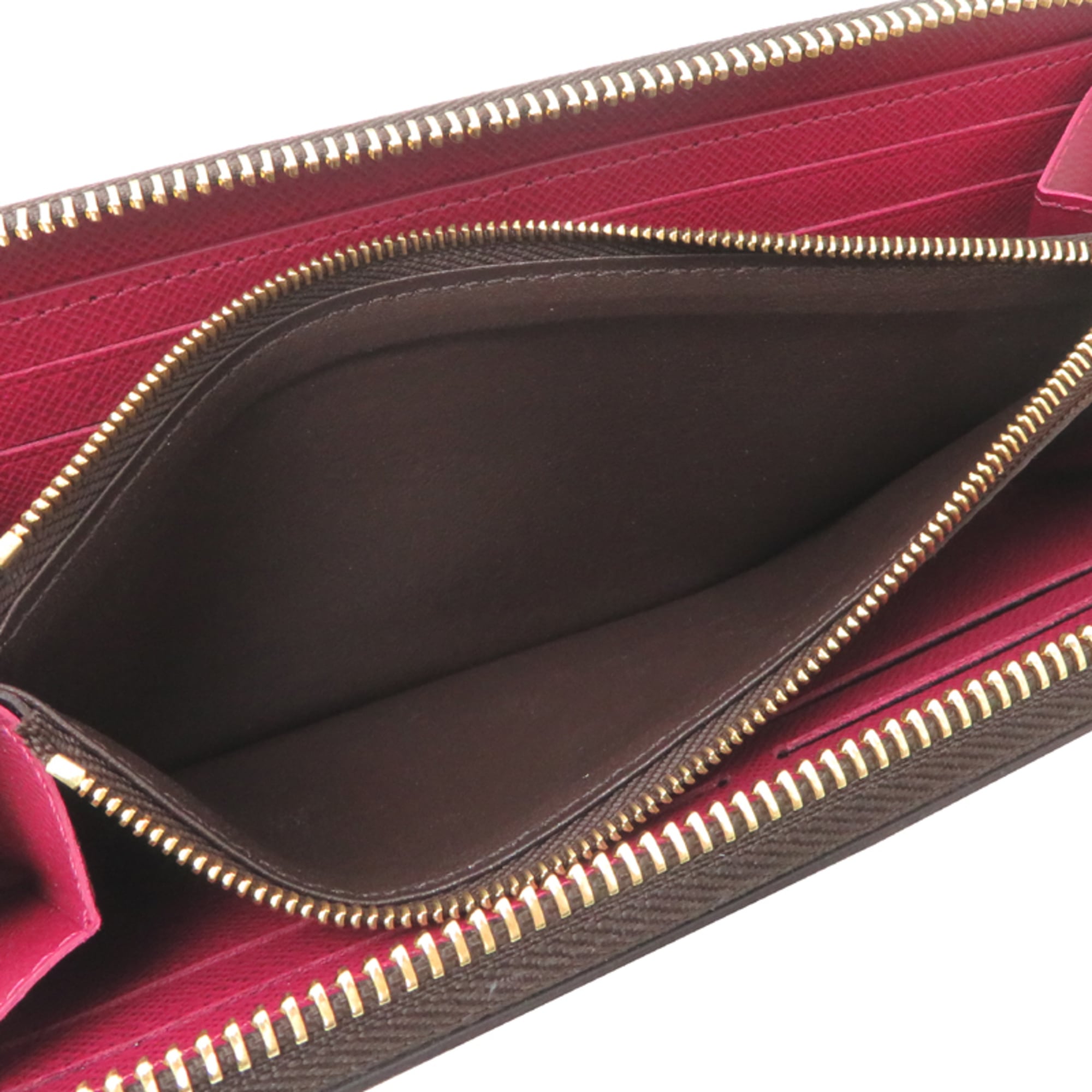 Louis Vuitton Brown Fuchsia Monogram Long Bill Wallet (Bi-Fold) (Pre-Owned)