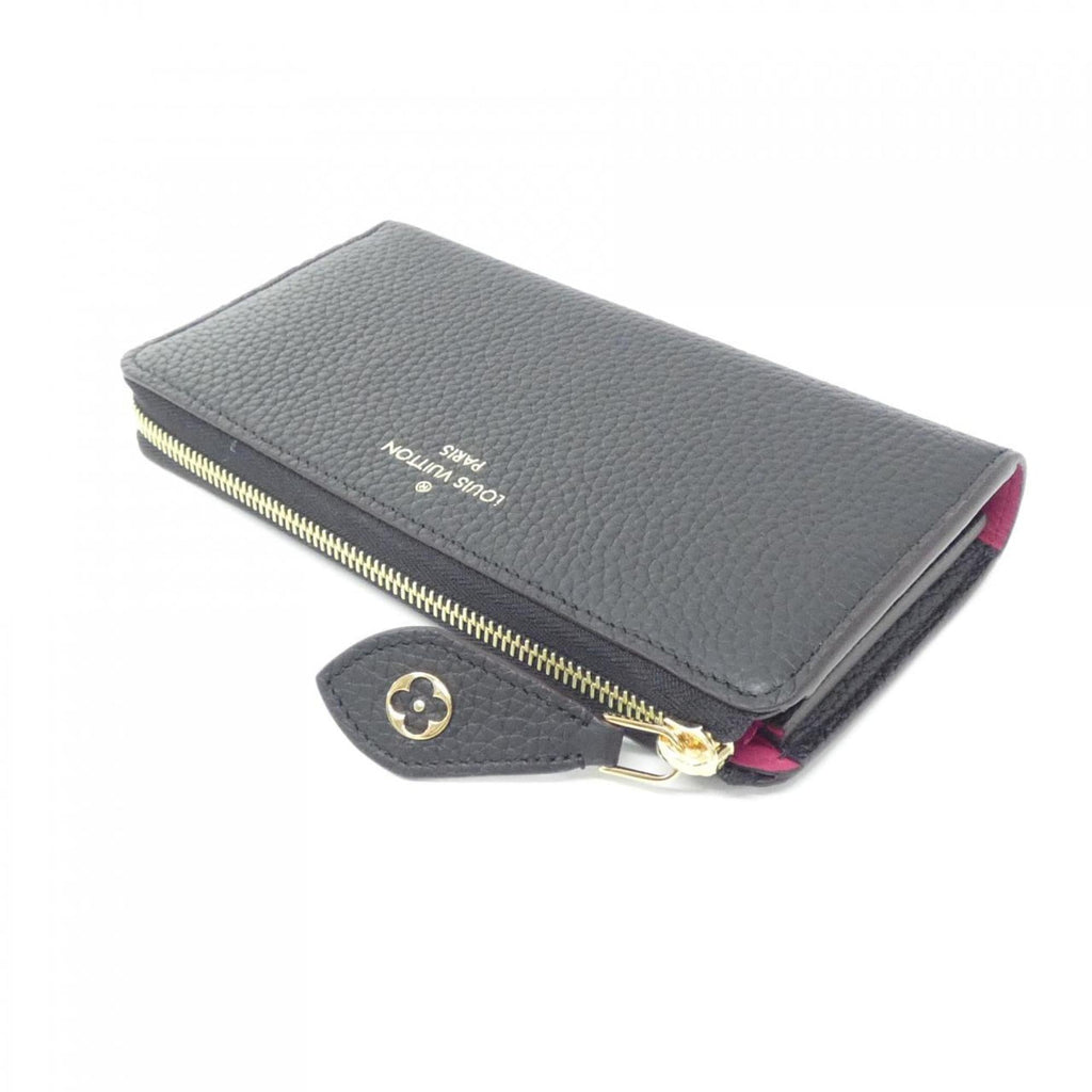 Louis Vuitton Black Leather Long Wallet (Bi-Fold) (Pre-Owned)