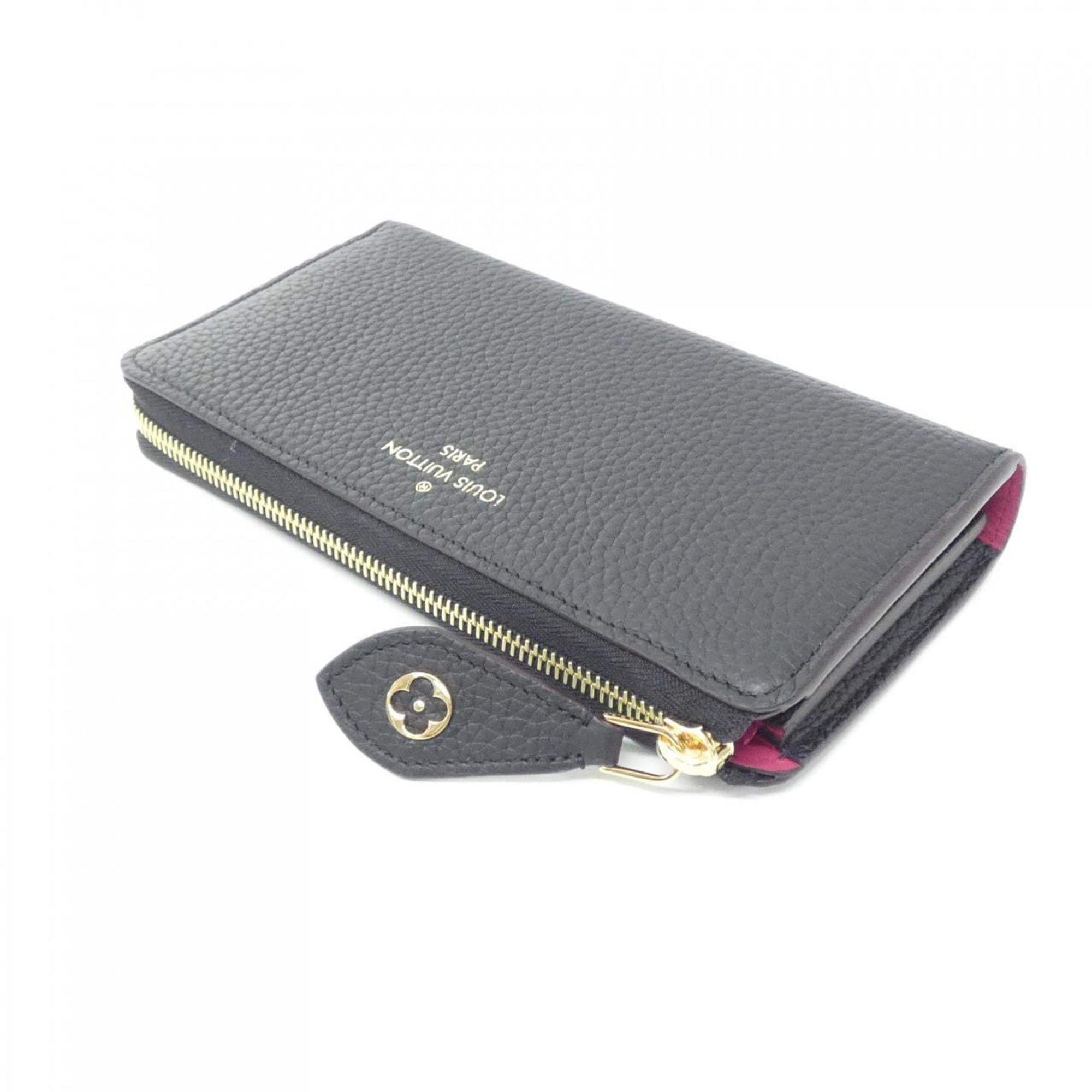 Louis Vuitton Black Leather Long Wallet (Bi-Fold) (Pre-Owned)