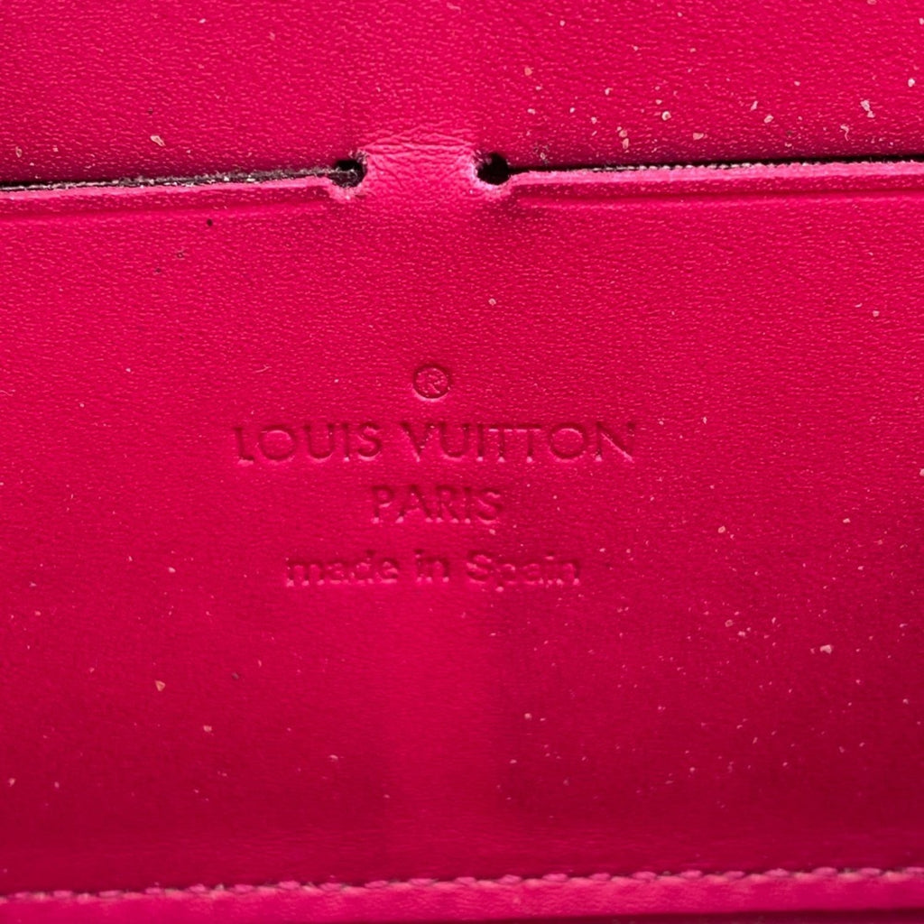Louis Vuitton Pink Red Color Vernis Leather Long Wallet (Bi-Fold) (Pre-Owned)