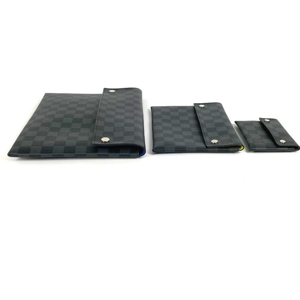 Louis Vuitton Black Blue Damier Graphite Clutch Bag Pouch (Pre-Owned)