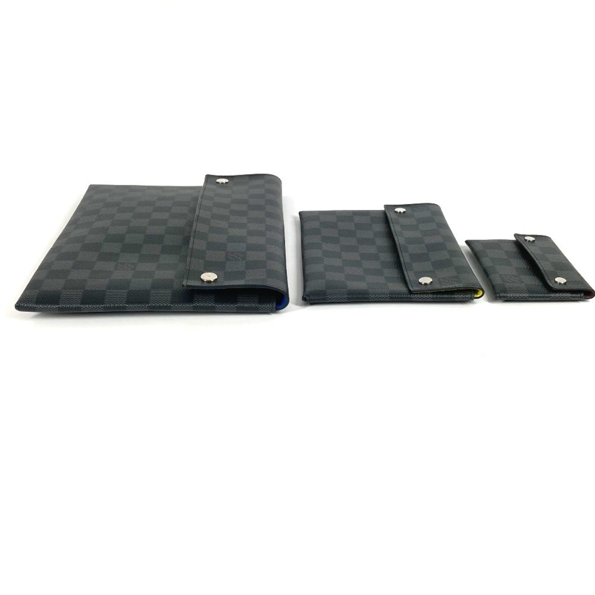 Louis Vuitton Black Blue Damier Graphite Clutch Bag Pouch (Pre-Owned)
