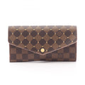 Louis Vuitton Brown Damier Canvas Pink Coated Canvas Long Wallet (Bi-Fold) (Pre-Owned)