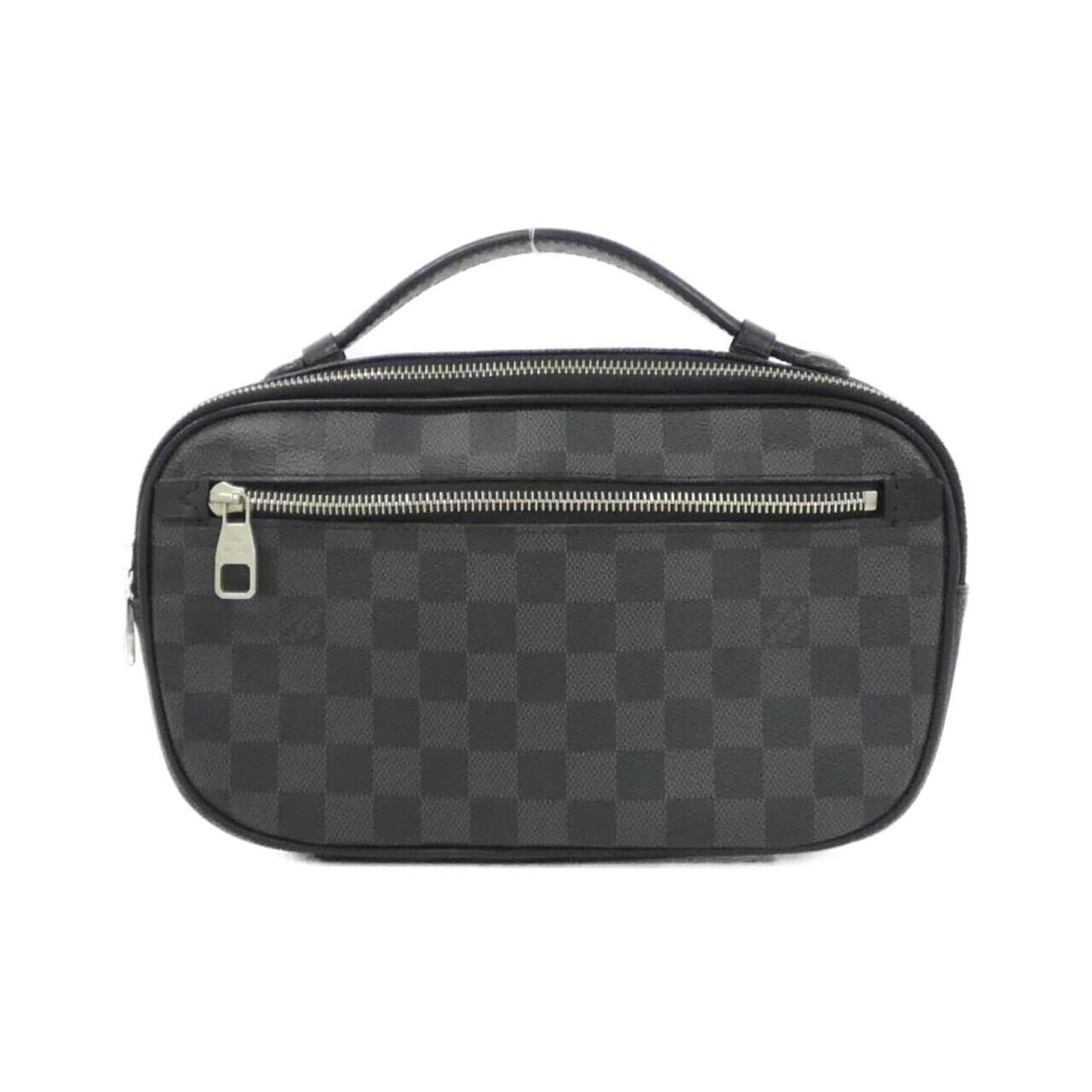 Louis Vuitton Dark Gray Graphite Gray Coated Canvas Shoulder Bag (Pre-Owned)