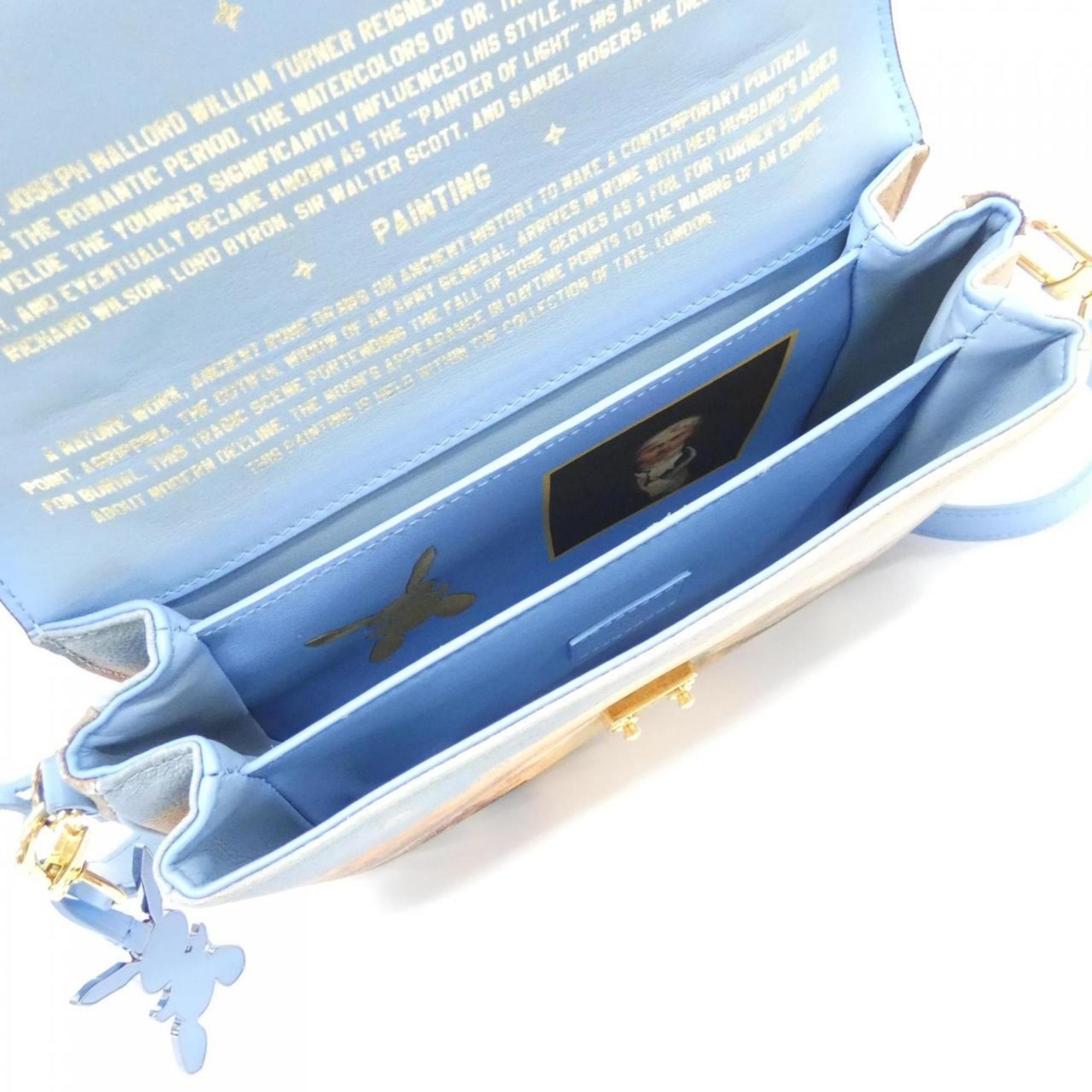 Louis Vuitton Multi-Color Sky Blue Coated Canvas Handbag Pochette (Pre-Owned)