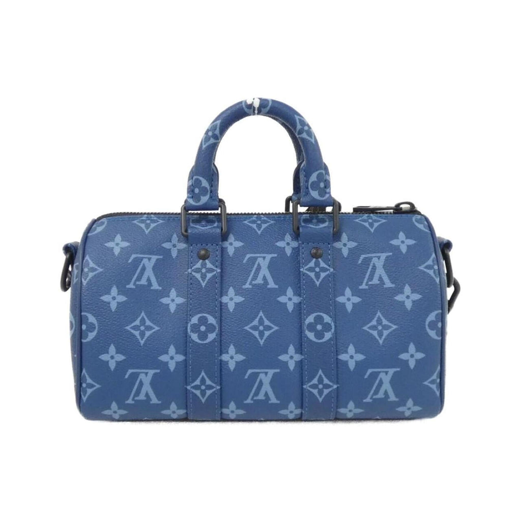 Louis Vuitton Blue Coated Canvas Boston Bag (Pre-Owned)