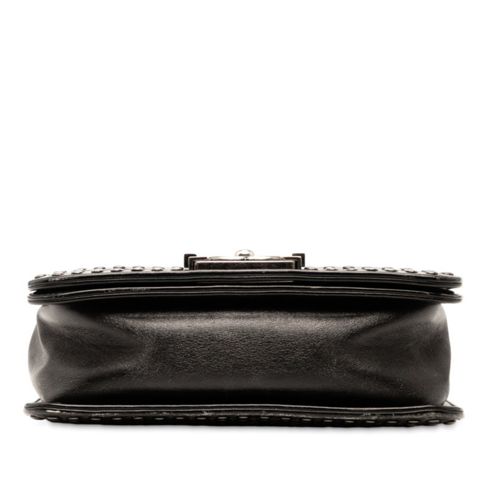Paris-Dallas Boy Flap Bag Studded Quilted Distressed Calfskin Small