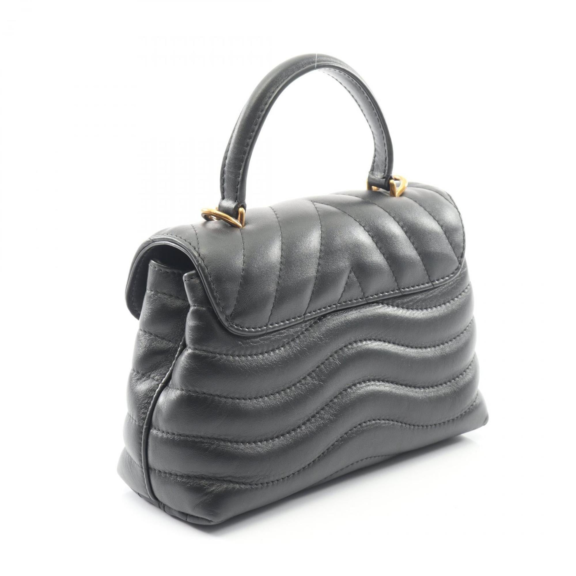 Louis Vuitton Black Noir Leather Handbag (Pre-Owned)