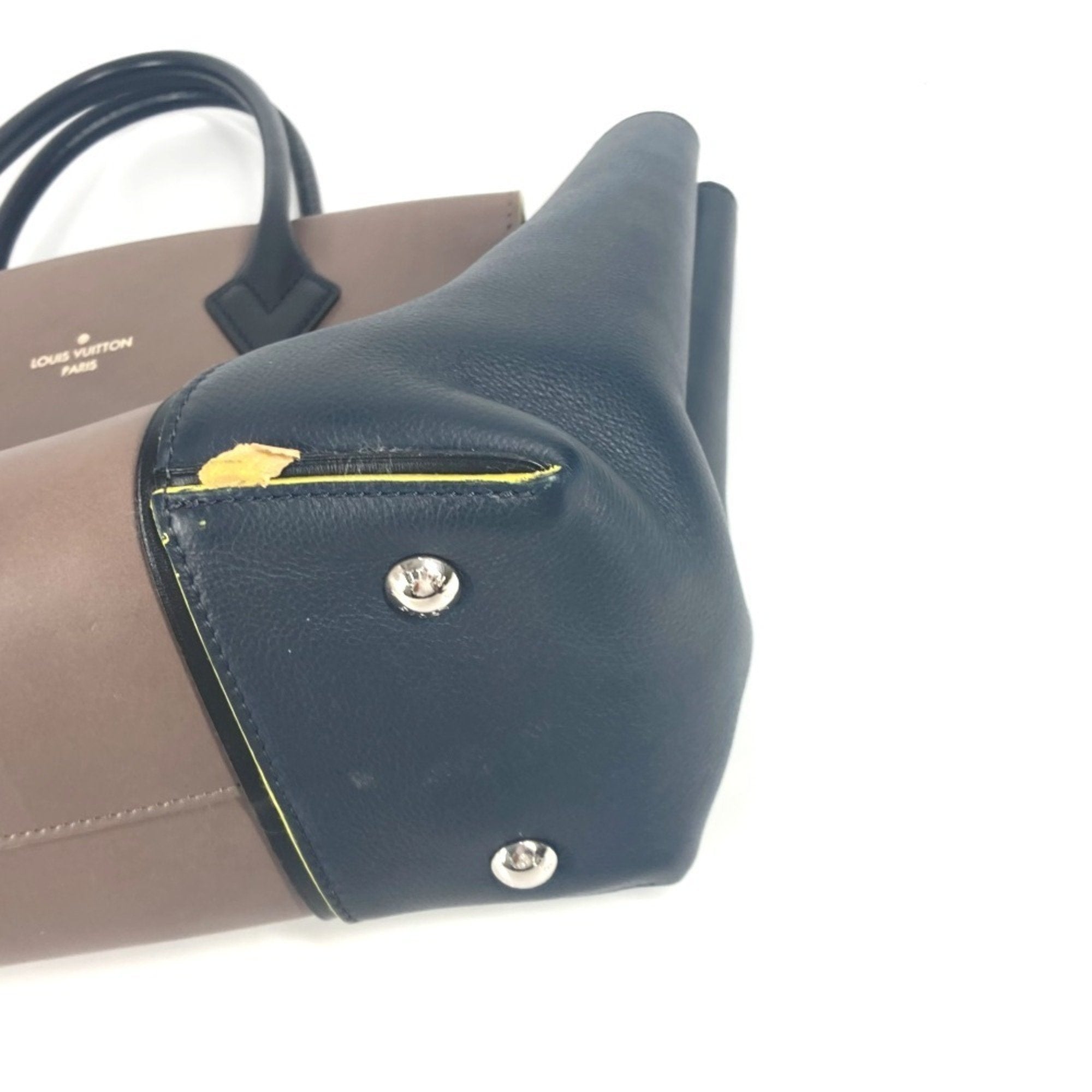 Louis Vuitton Black Brown Leather Handbag Tote Bag (Pre-Owned)