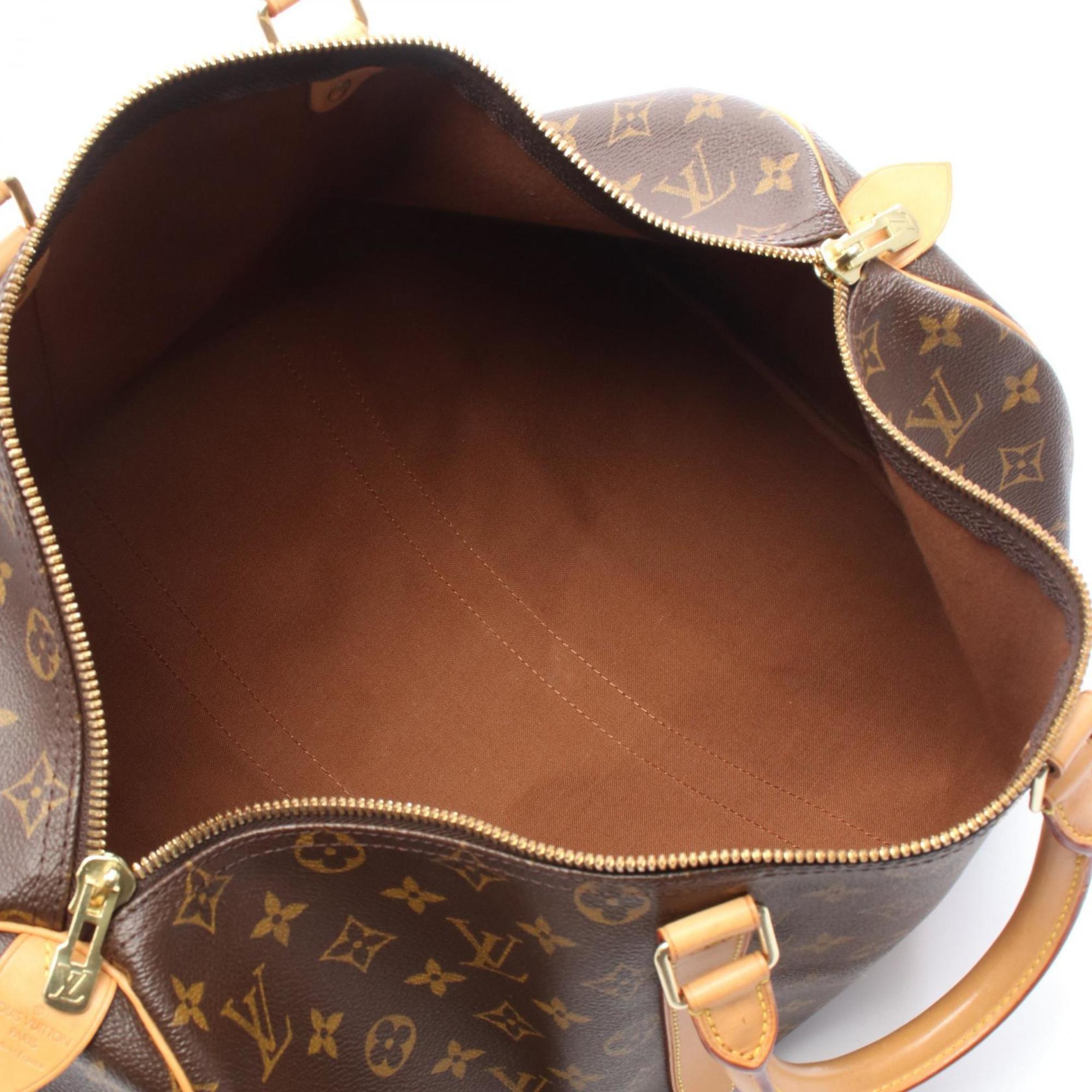 Louis Vuitton Brown Coated Canvas Leather Boston Bag (Pre-Owned)