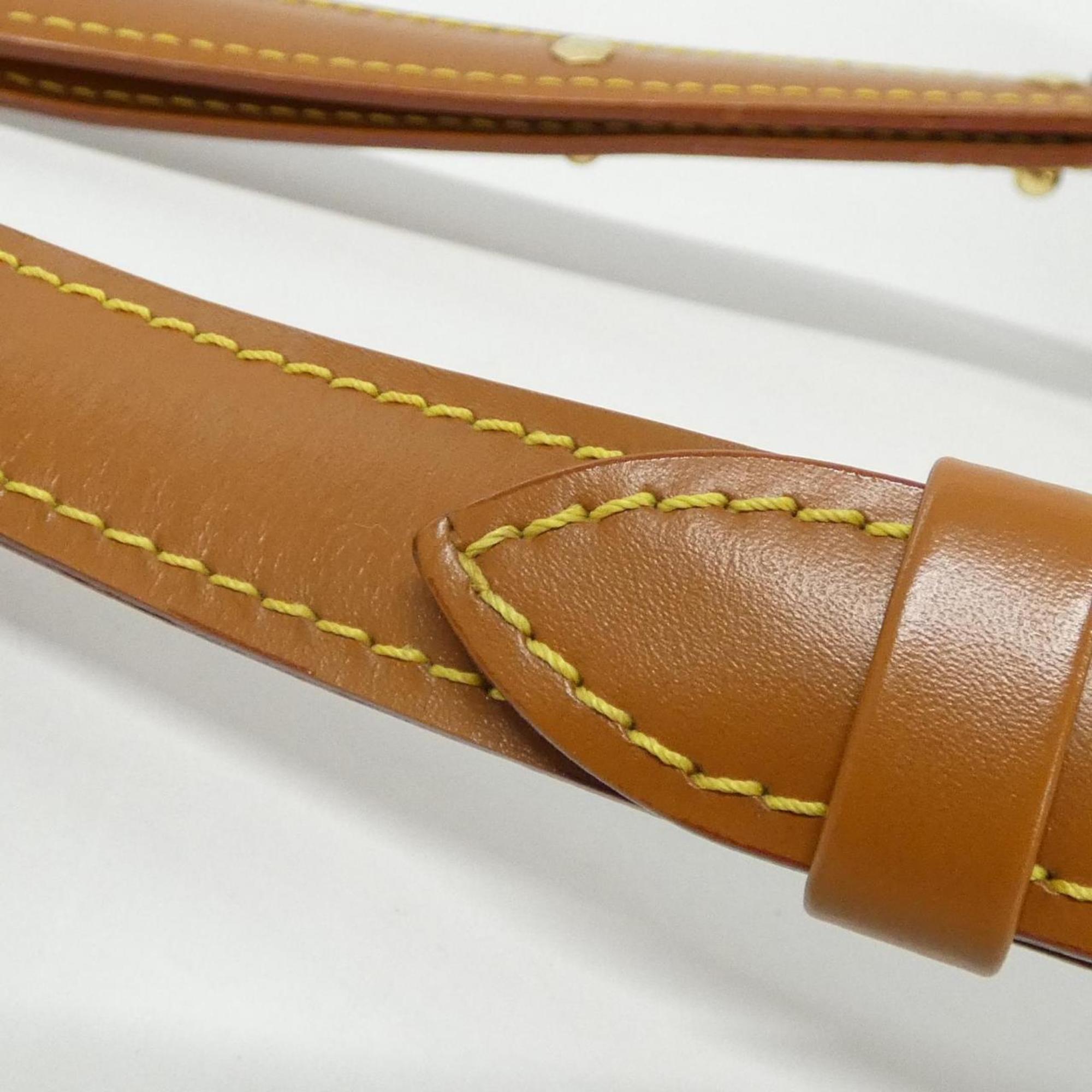 Louis Vuitton Gold Brown Leather Shoulder Bag (Pre-Owned)