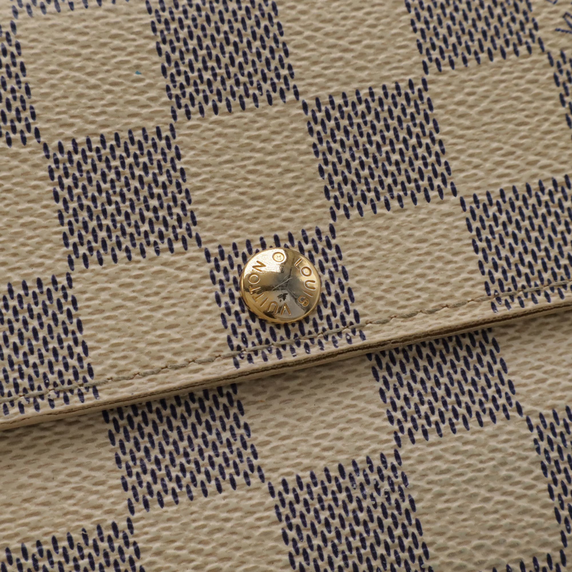 Louis Vuitton Ivory Damier Azur Canvas Long Wallet (Bi-Fold) (Pre-Owned)
