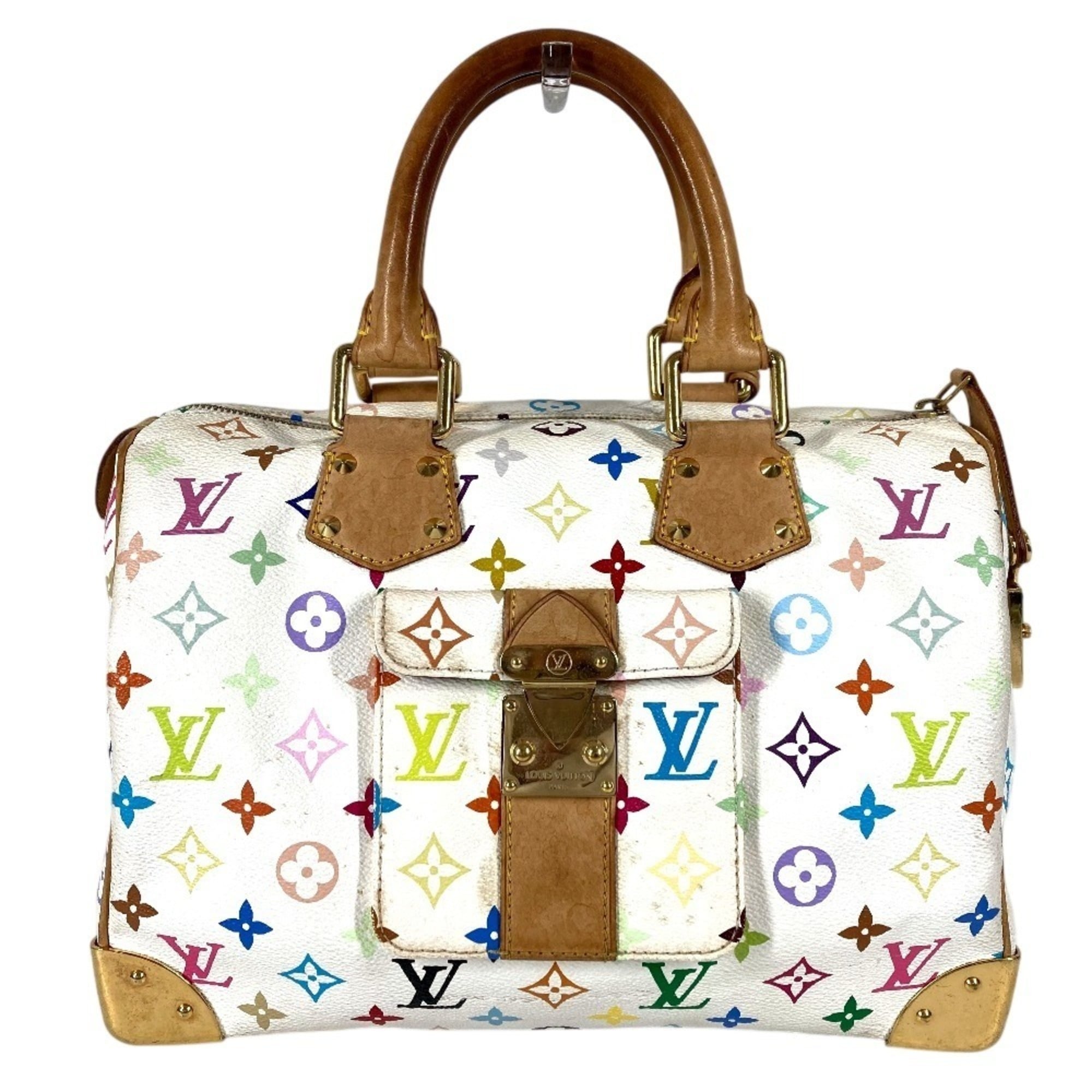 Louis Vuitton Monogram Multicolore Blanc White Monogram Multicolore Boston Bag Handbag (Pre-Owned)