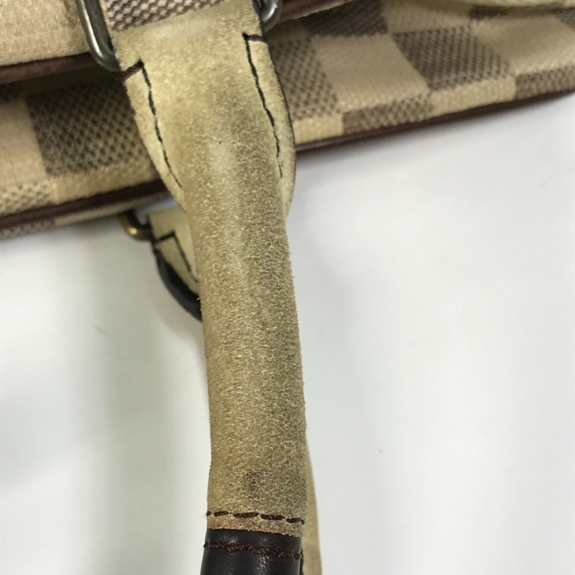 Louis Vuitton Brown White Canvas Shoulder Bag Tote Bag (Pre-Owned)
