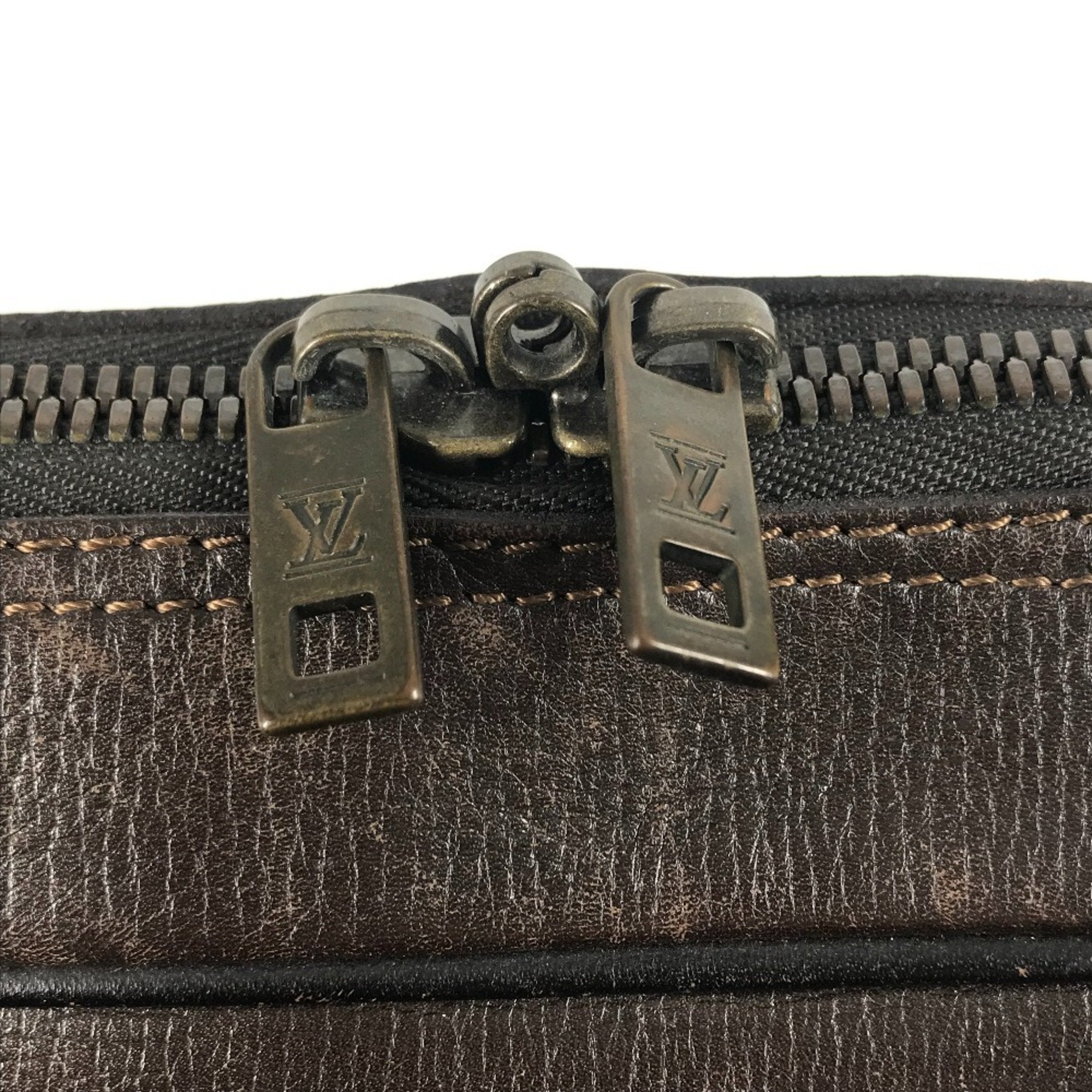 Louis Vuitton Brown Coffee Utah Leather Leather Briefcase Handbag Tote Bag (Pre-Owned)