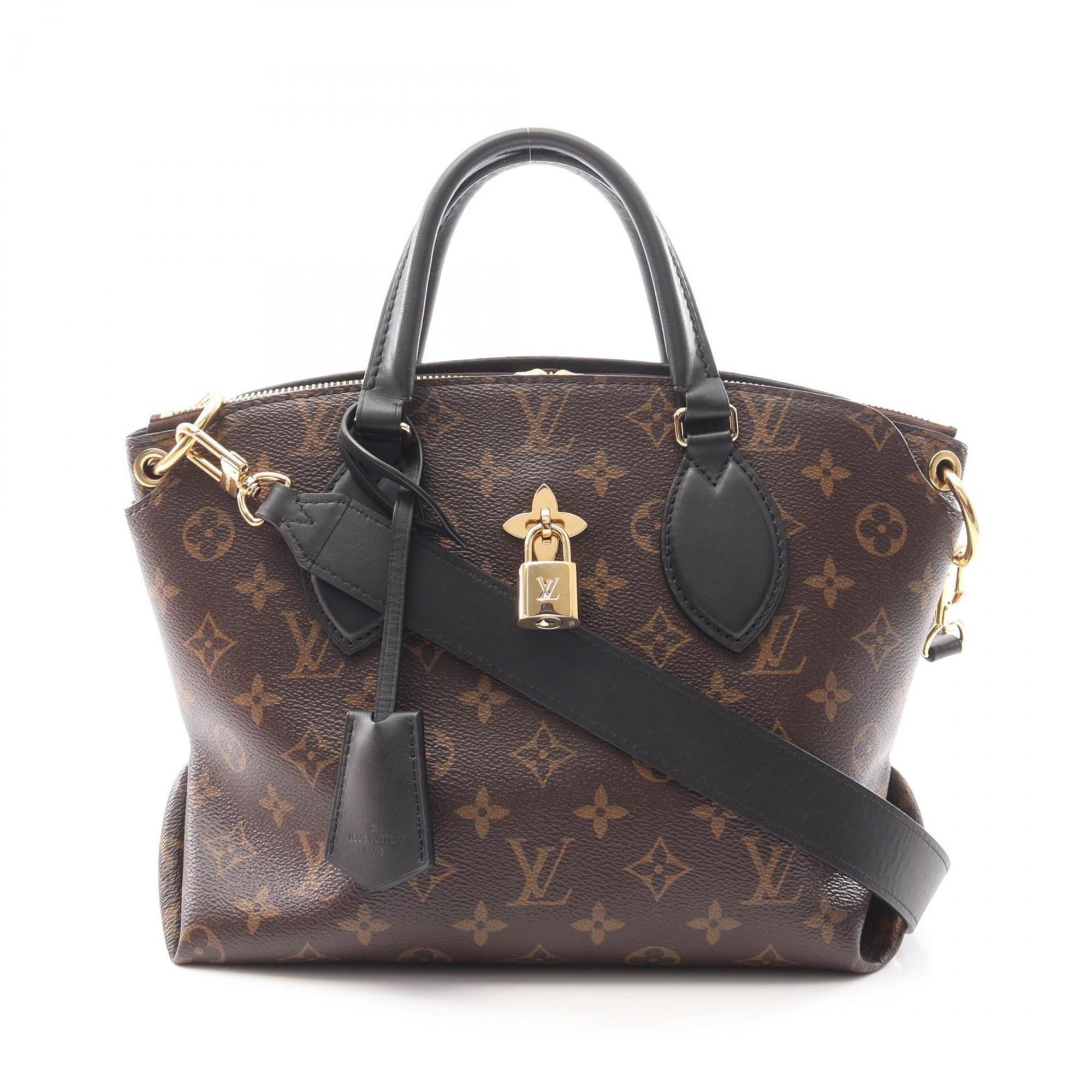 Louis Vuitton Black Brown Noir Pvc Coated Canvas Leather Tote Bag (Pre-Owned)