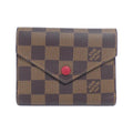 Louis Vuitton Ebene Rouge Coated Canvas Wallet (Tri-Fold) (Pre-Owned)