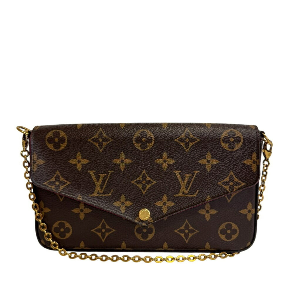 Louis Vuitton Brown Monogram Monogram Leather Pouch Shoulder Bag (Pre-Owned)