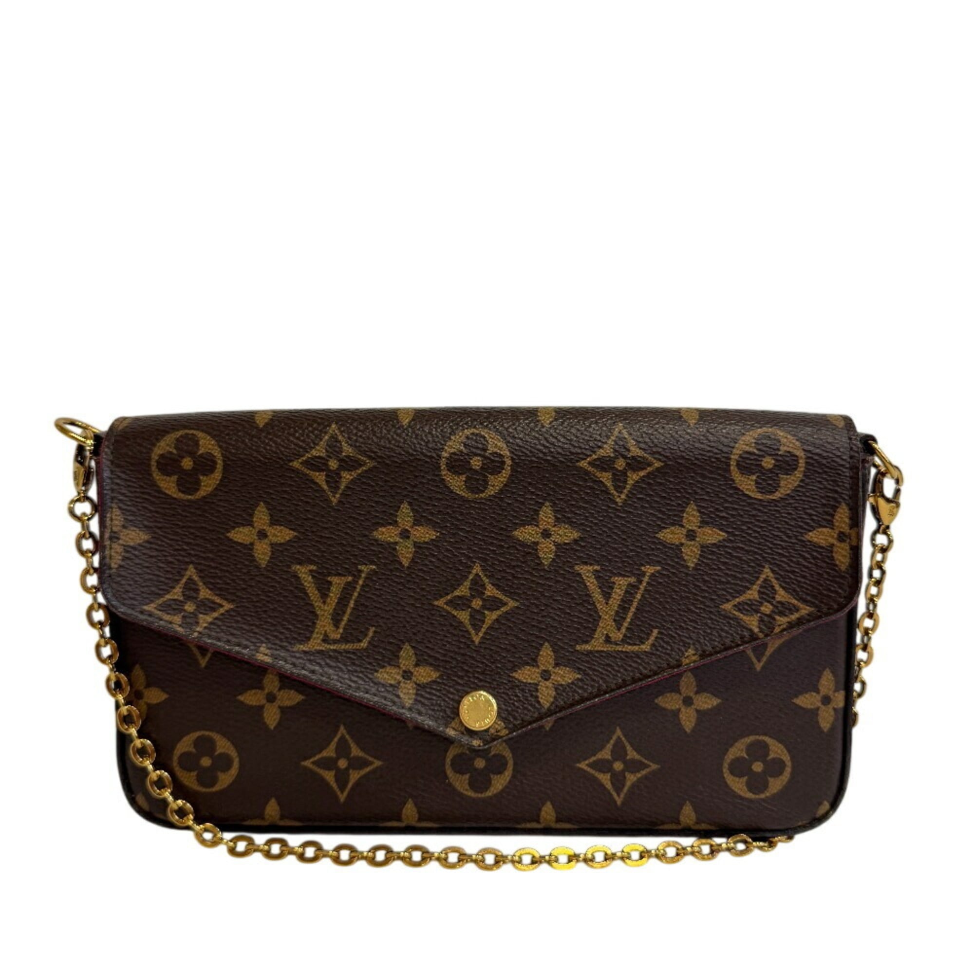 Louis Vuitton Brown Monogram Monogram Leather Pouch Shoulder Bag (Pre-Owned)