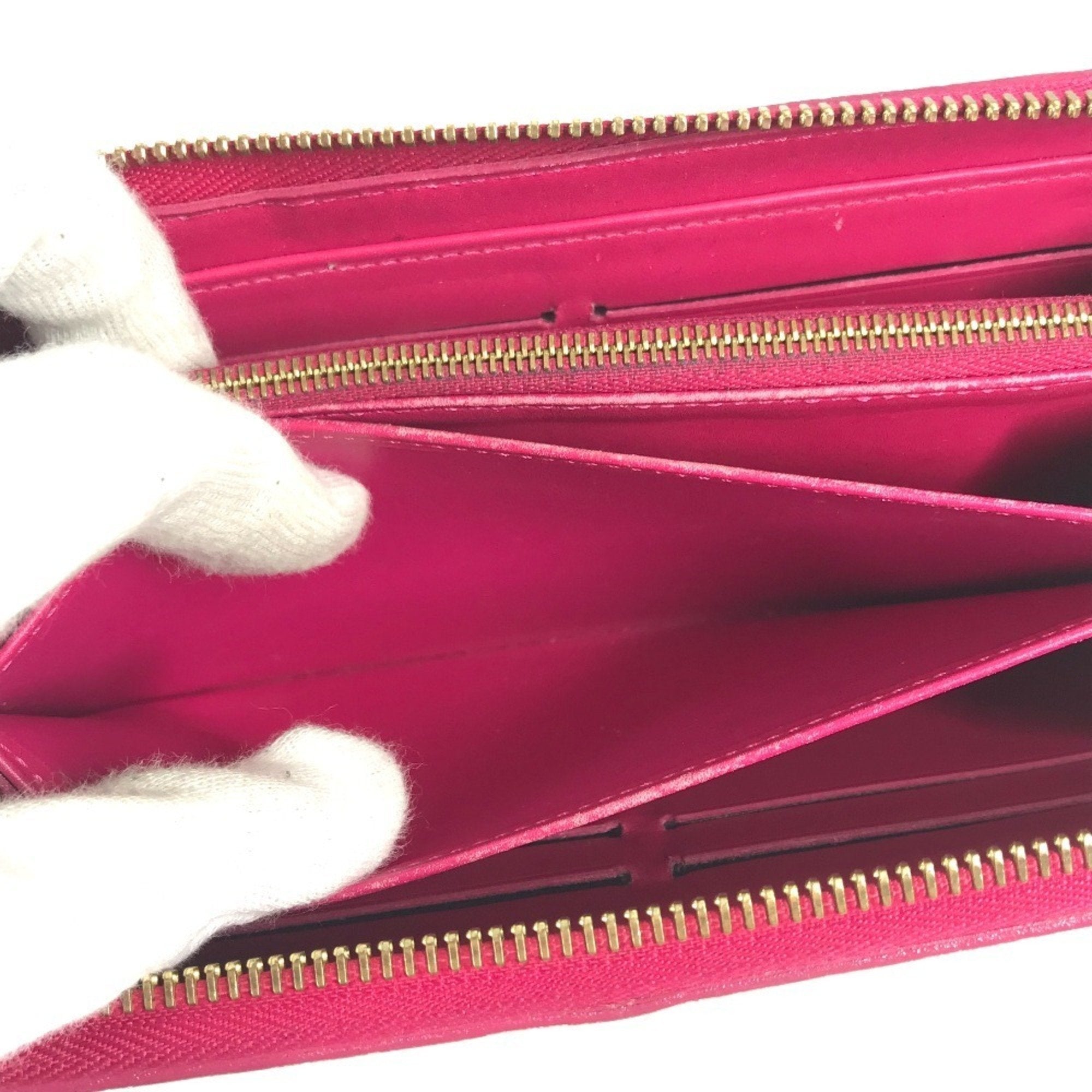 Louis Vuitton Indian Rose Pink Patent Leather Long Wallet (Tri-Fold) (Pre-Owned)