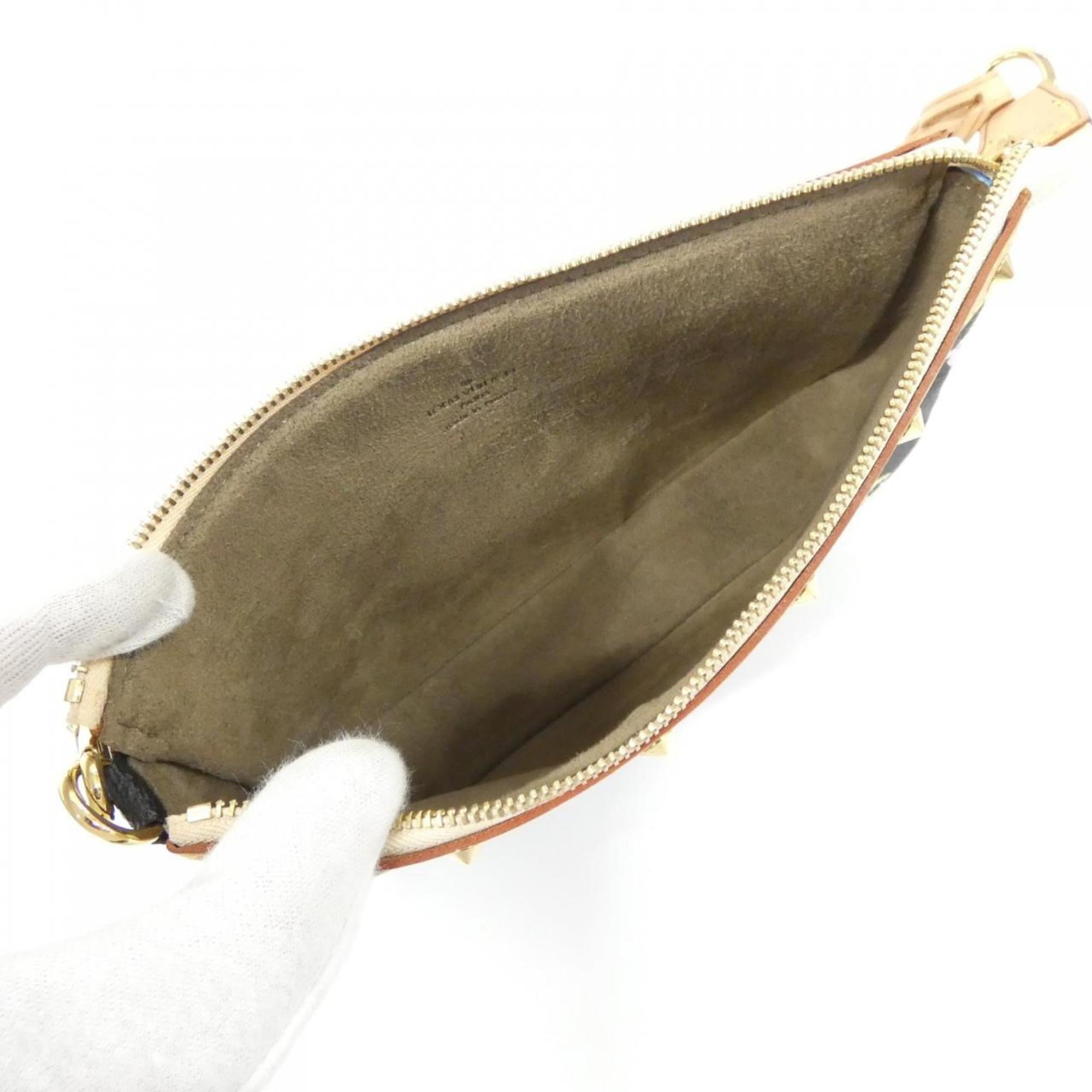 Louis Vuitton Black Multi-Color Coated Canvas Pochette Pouch (Pre-Owned)