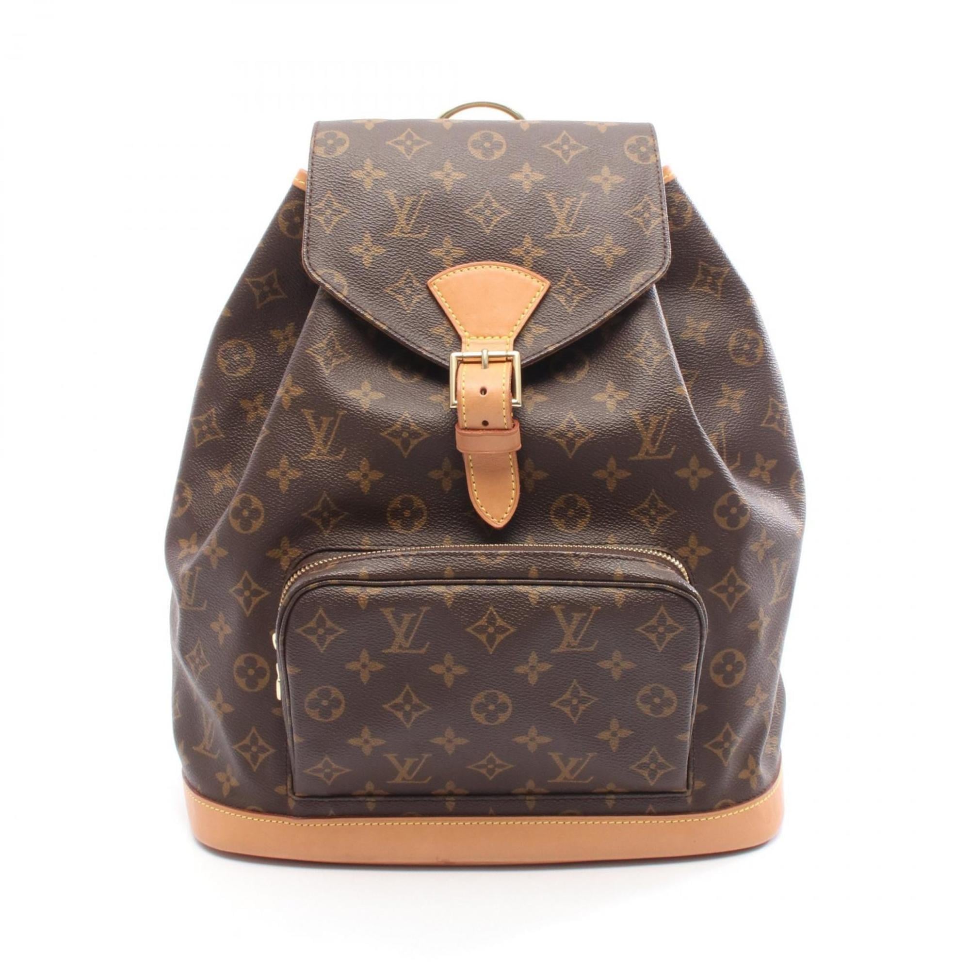 Louis Vuitton Brown Monogram Coated Canvas Leather Backpack (Pre-Owned)