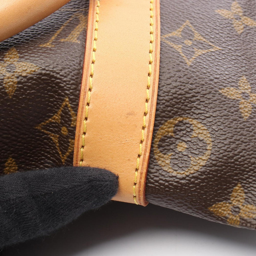 Louis Vuitton Brown Coated Canvas Leather Boston Bag (Pre-Owned)