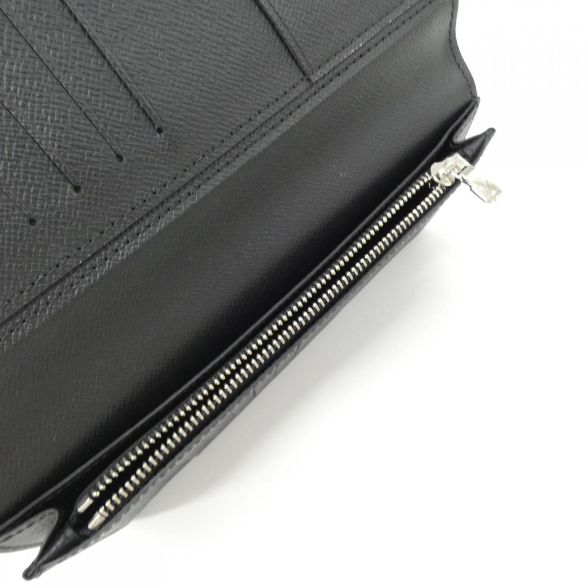 Louis Vuitton Black Leather Long Wallet (Bi-Fold) (Pre-Owned)
