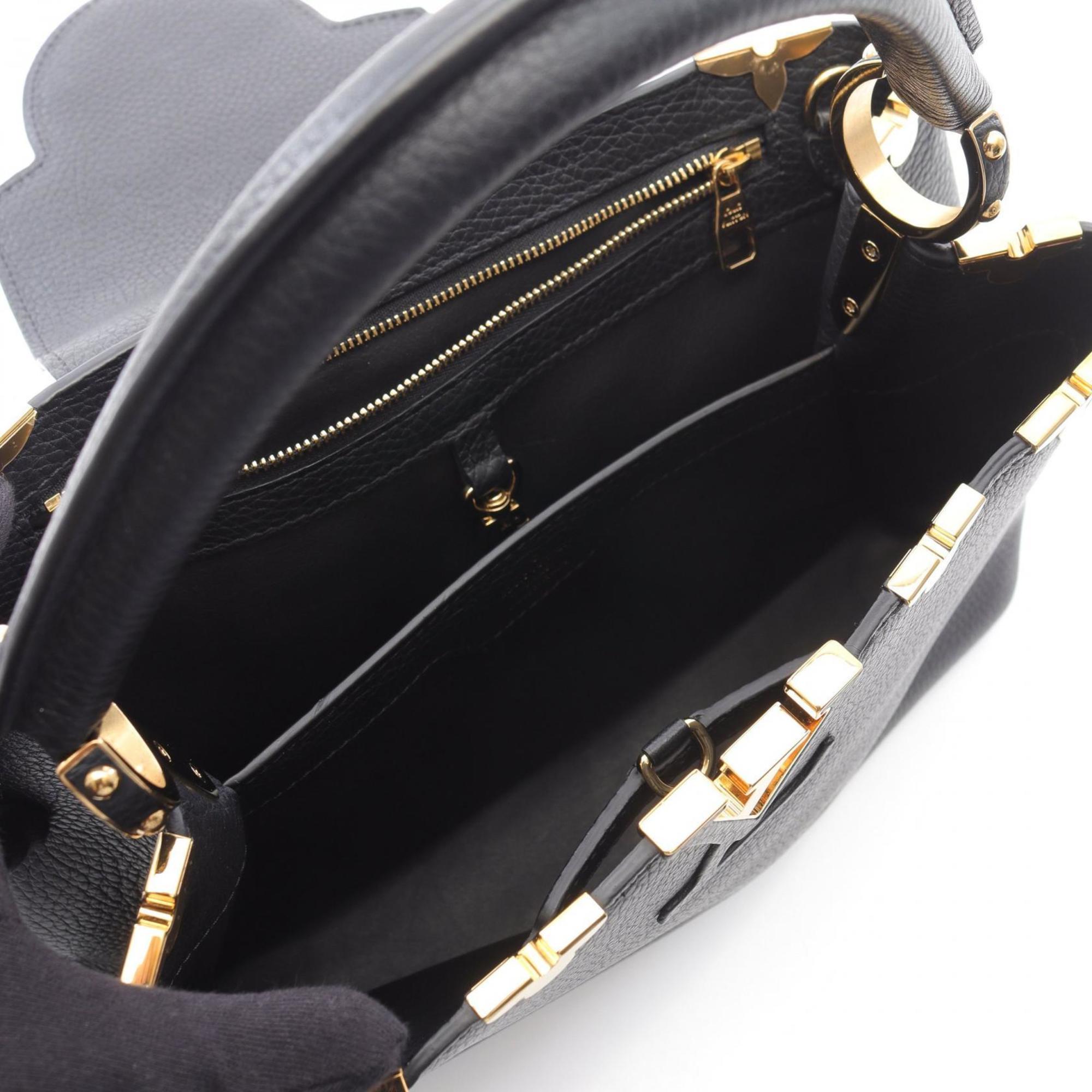Louis Vuitton Black Leather Handbag (Pre-Owned)