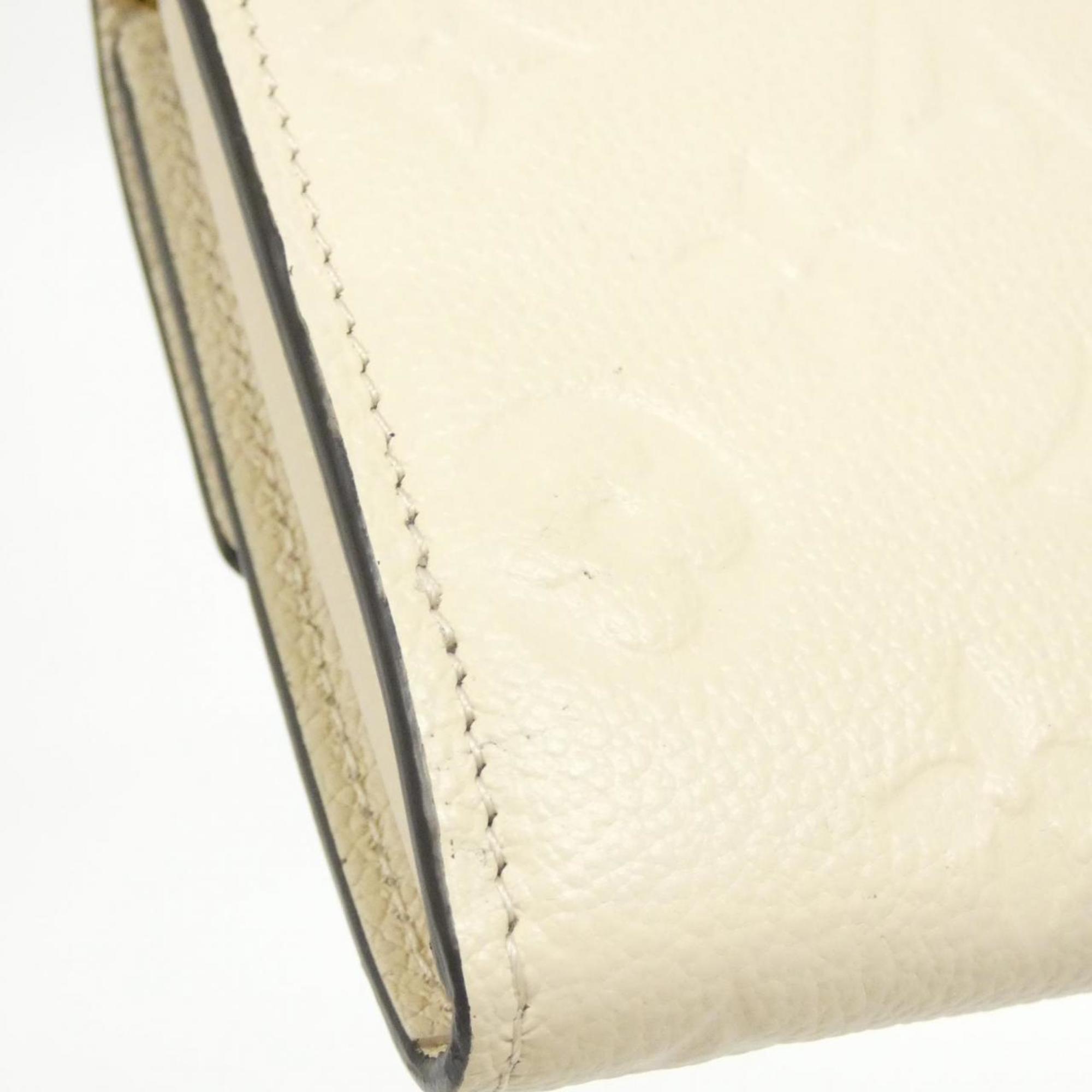 Louis Vuitton Beige Leather Long Wallet (Bi-Fold) (Pre-Owned)