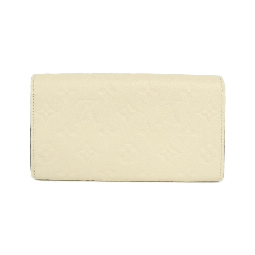 Louis Vuitton Beige Leather Long Wallet (Bi-Fold) (Pre-Owned)
