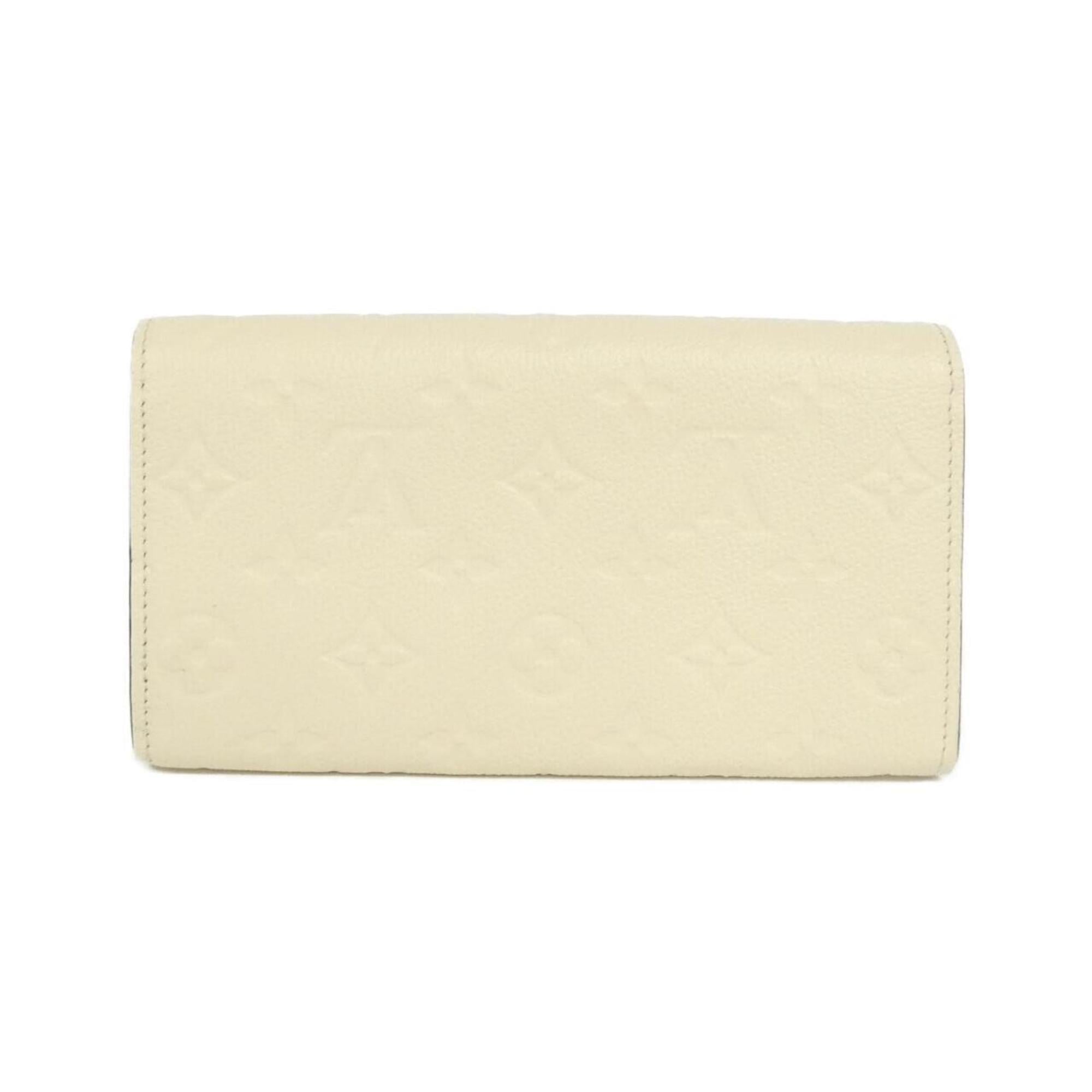 Louis Vuitton Beige Leather Long Wallet (Bi-Fold) (Pre-Owned)