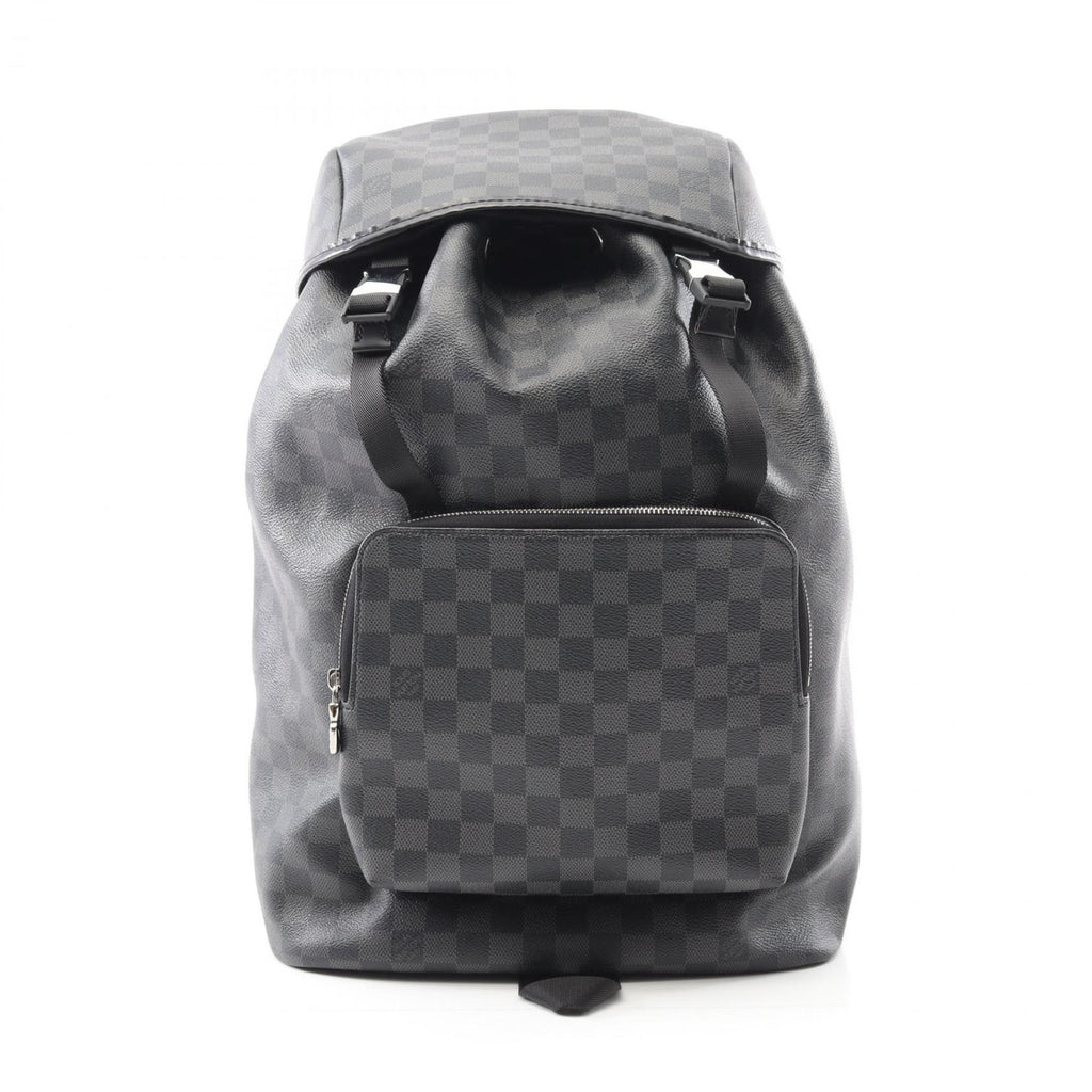 Louis Vuitton Black Coated Canvas Leather Backpack (Pre-Owned)