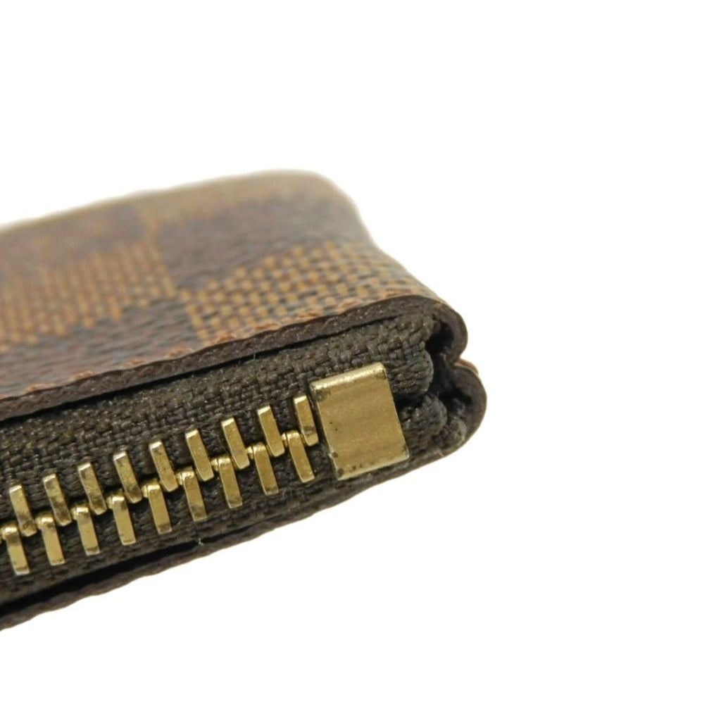 Louis Vuitton Brown Damier Canvas Ebene Damier Canvas Leather Coin Purse/Coin Case (Pre-Owned)