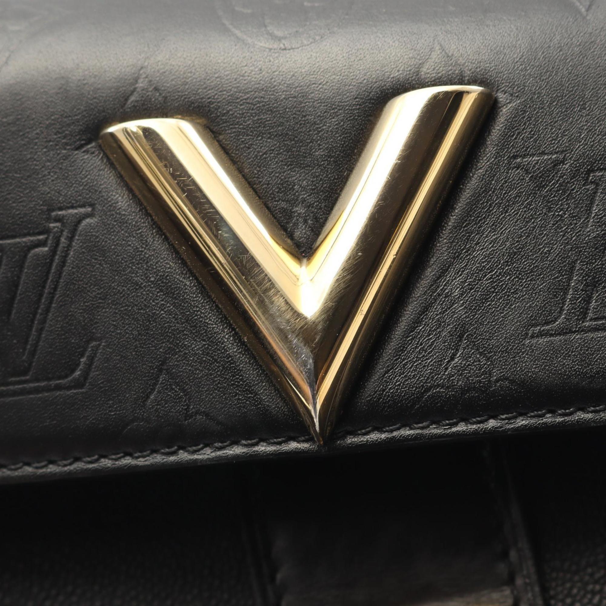 Louis Vuitton Black Leather Handbag (Pre-Owned)