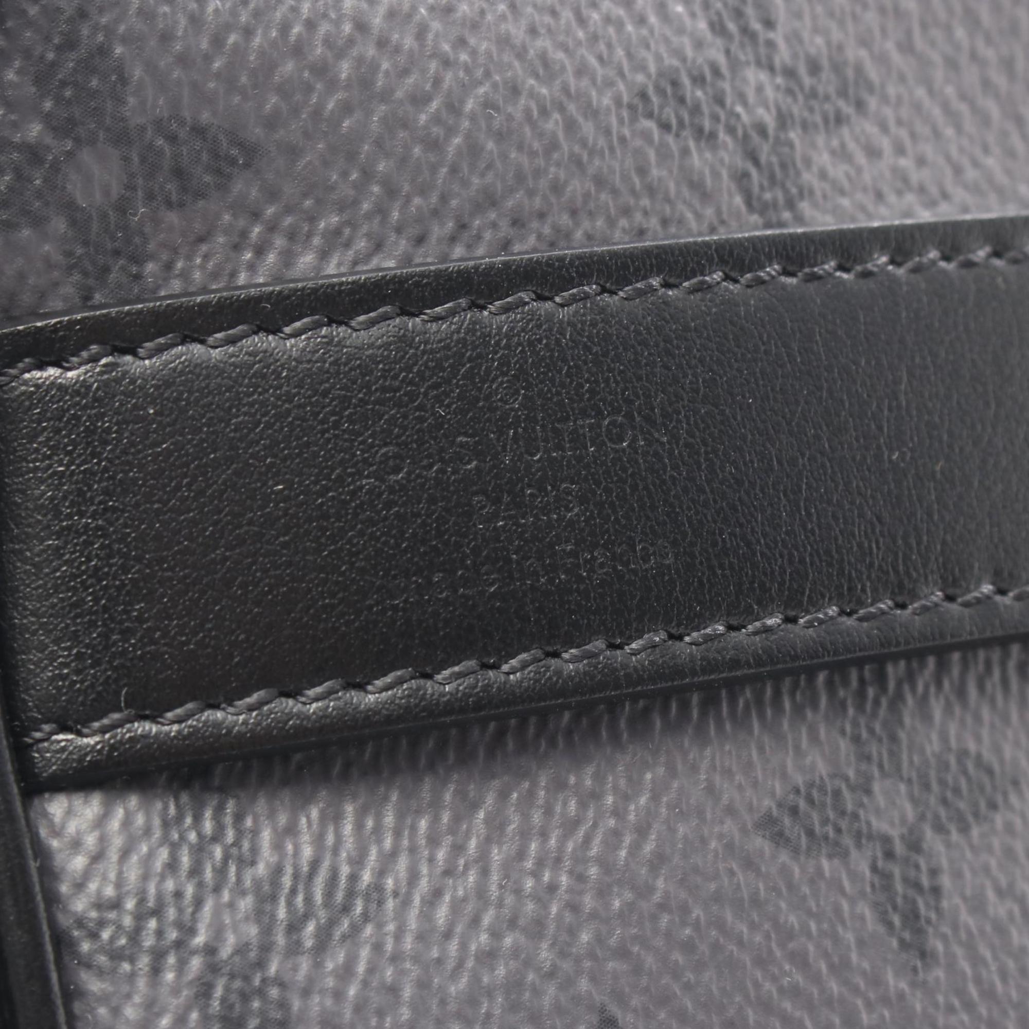 Louis Vuitton Black Gray Coated Canvas Leather Handbag (Pre-Owned)